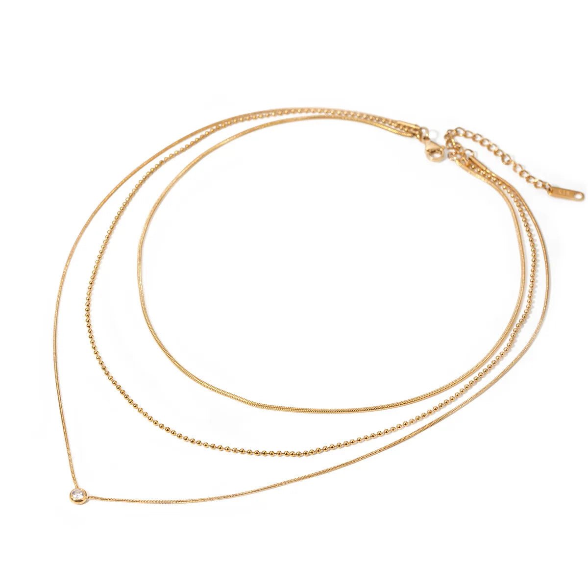 18K Gold - Plated Layered Necklace - Oh she Rose