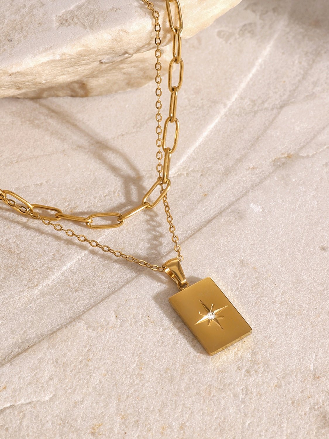 18K Gold - Plated Stainless Steel Double - Layered Necklace - Oh she Rose