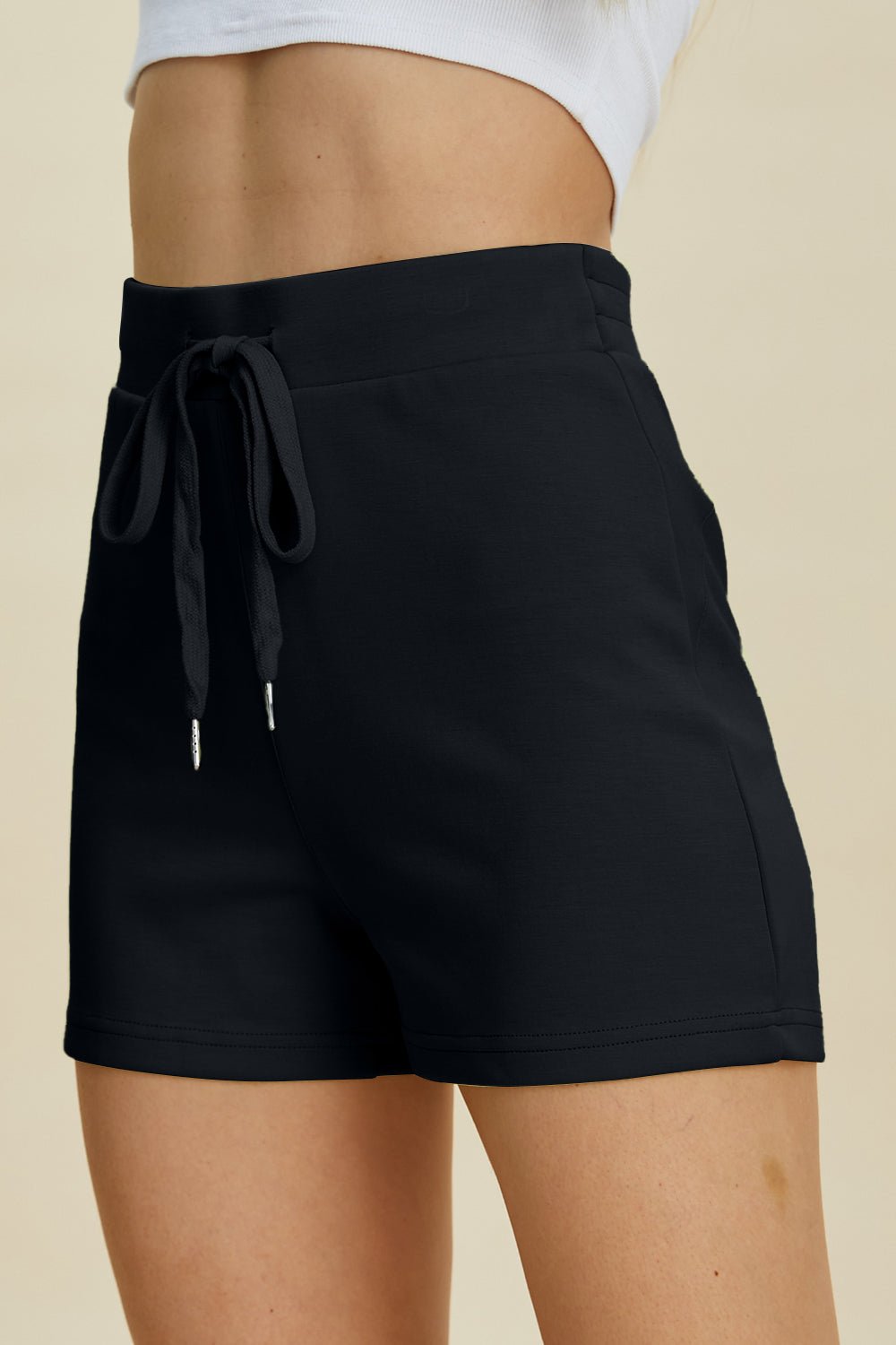 Basic Bae Full Size Air Scuba Drawstring High Waist Shorts - Oh she Rose