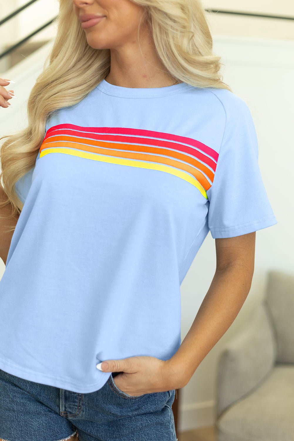 Bonbon Striped Tee - Oh she Rose