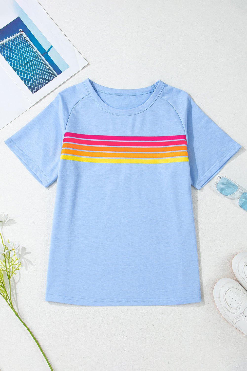 Bonbon Striped Tee - Oh she Rose