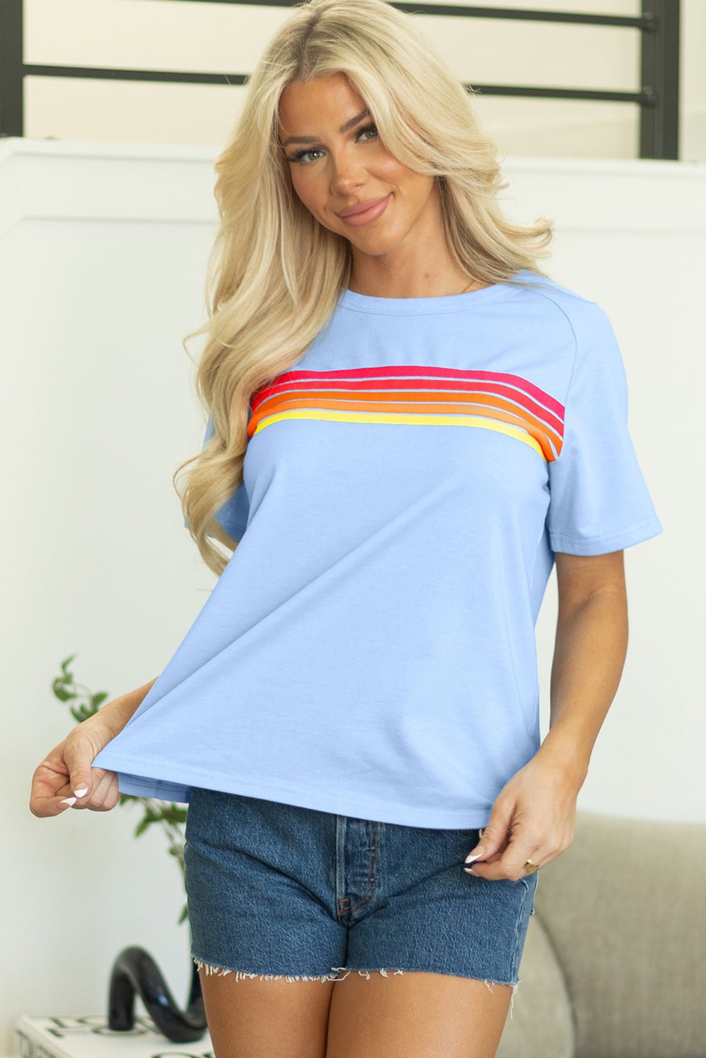 Bonbon Striped Tee - Oh she Rose