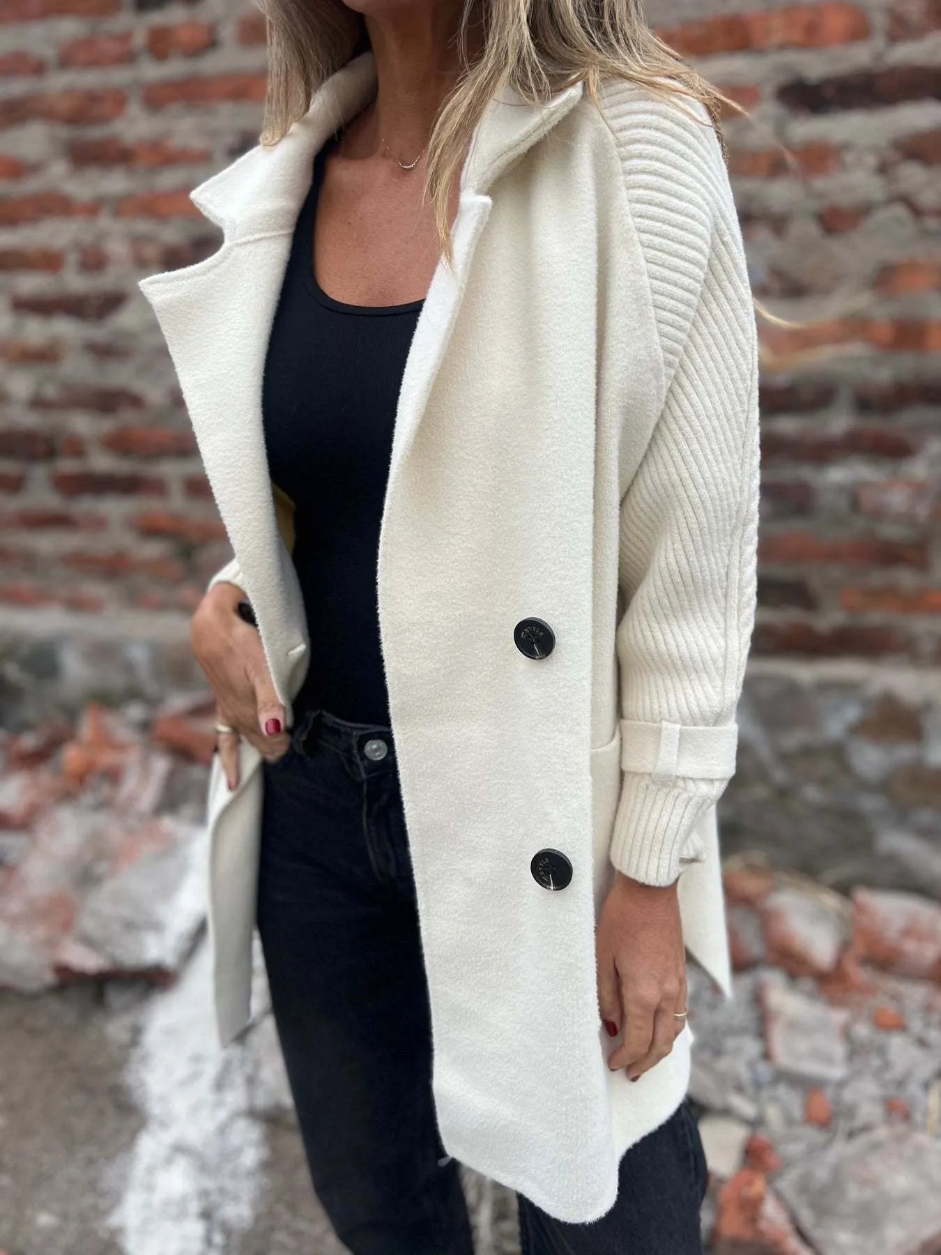 Buckle Down Double Breasted Coat - Oh she Rose