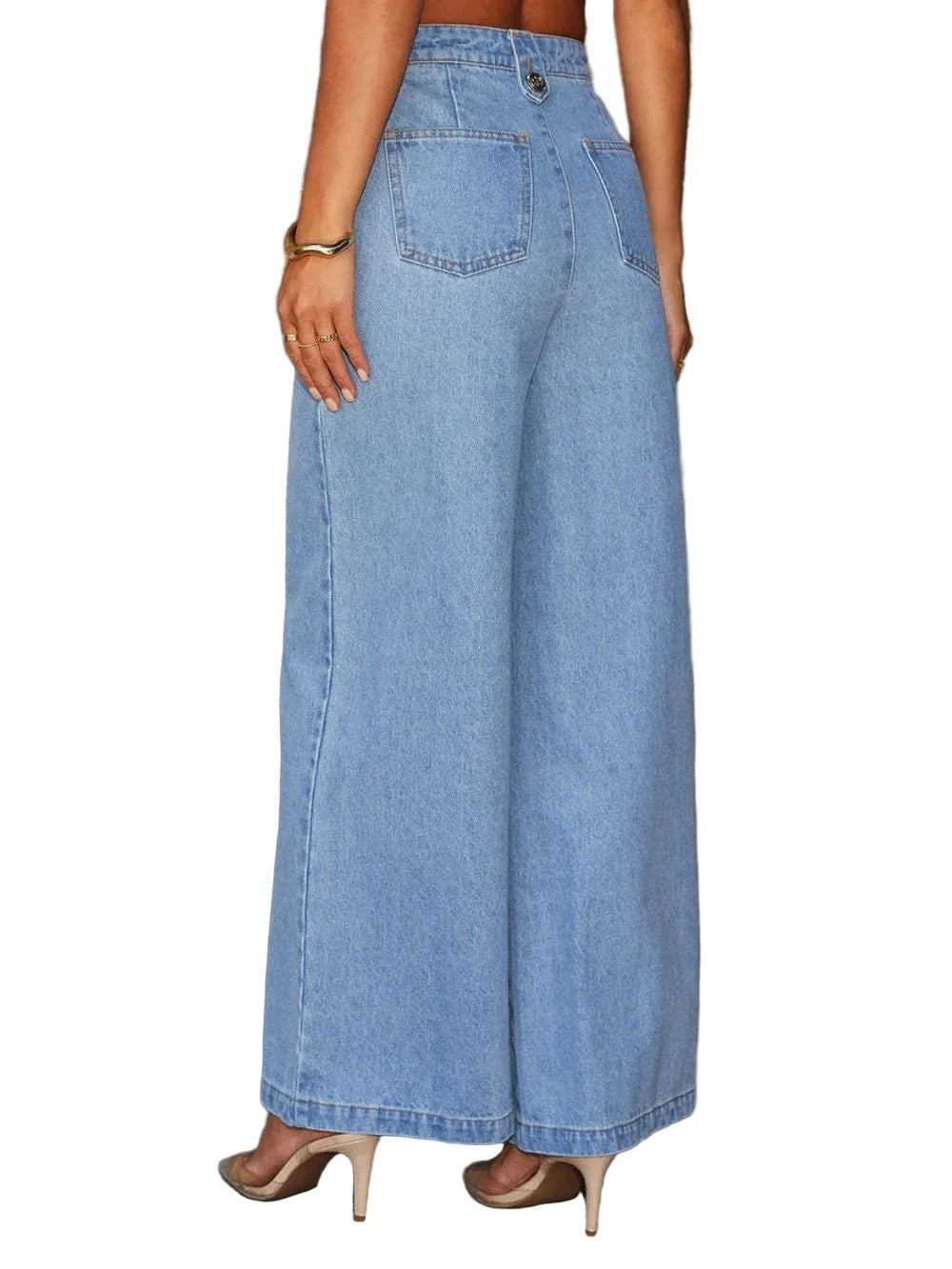 Button Up Wide Leg Jeans - Oh she Rose