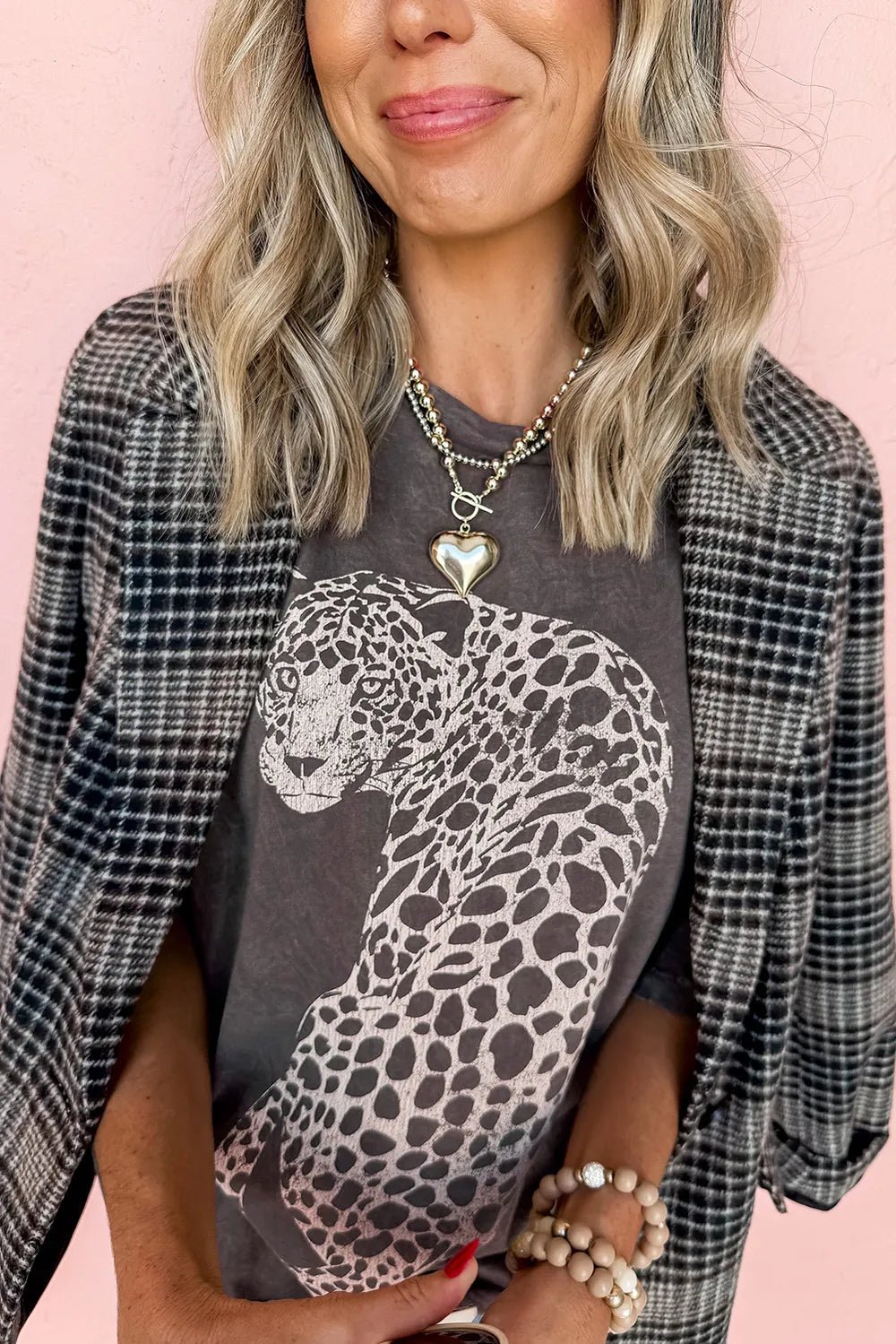 Cheetah Mineral Wash T-Shirt - Oh she Rose