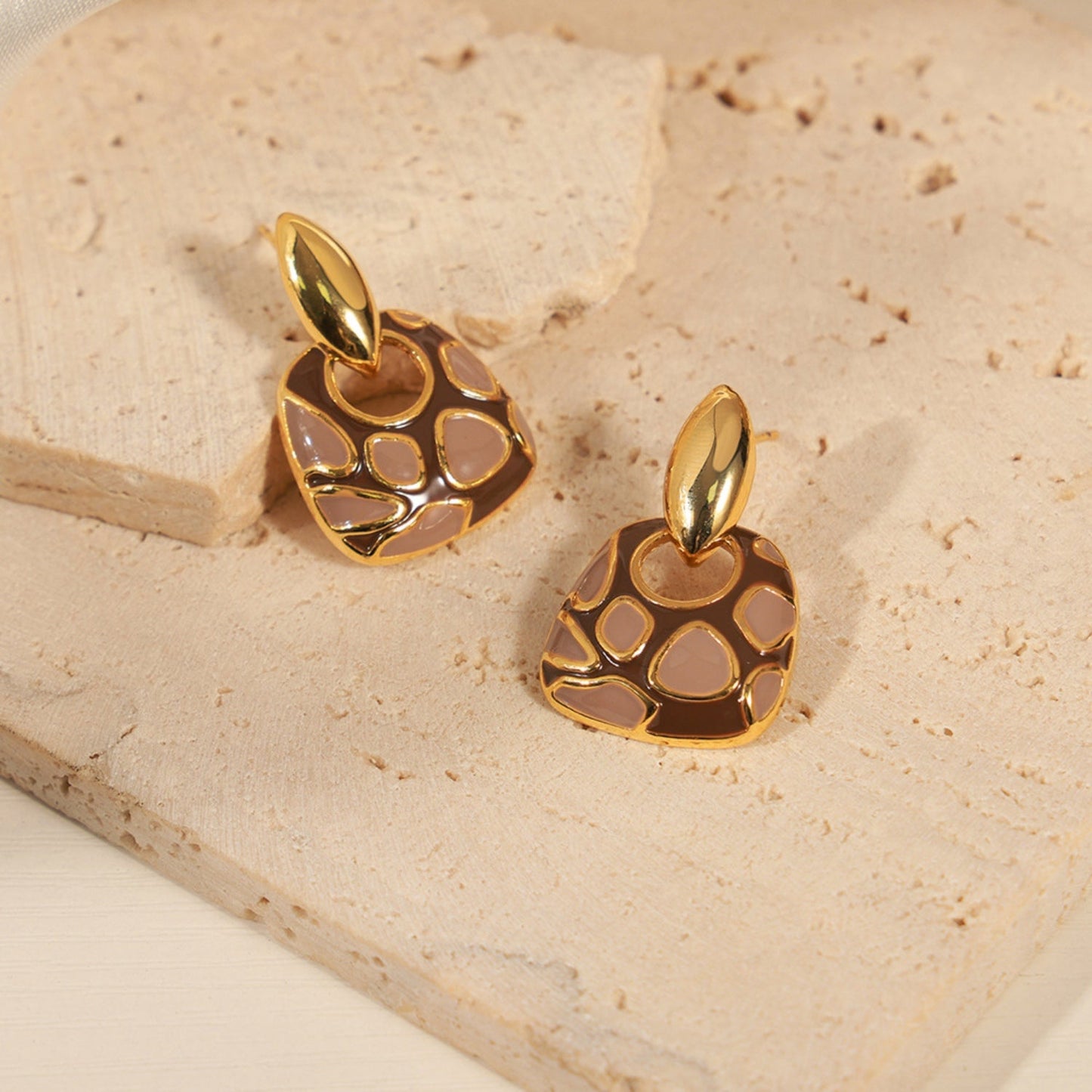 Copper Oil Drip Earrings - Oh she Rose