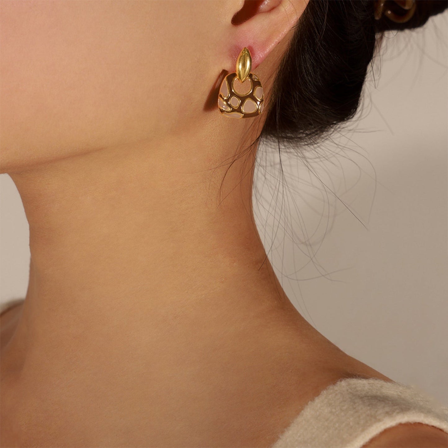 Copper Oil Drip Earrings - Oh she Rose