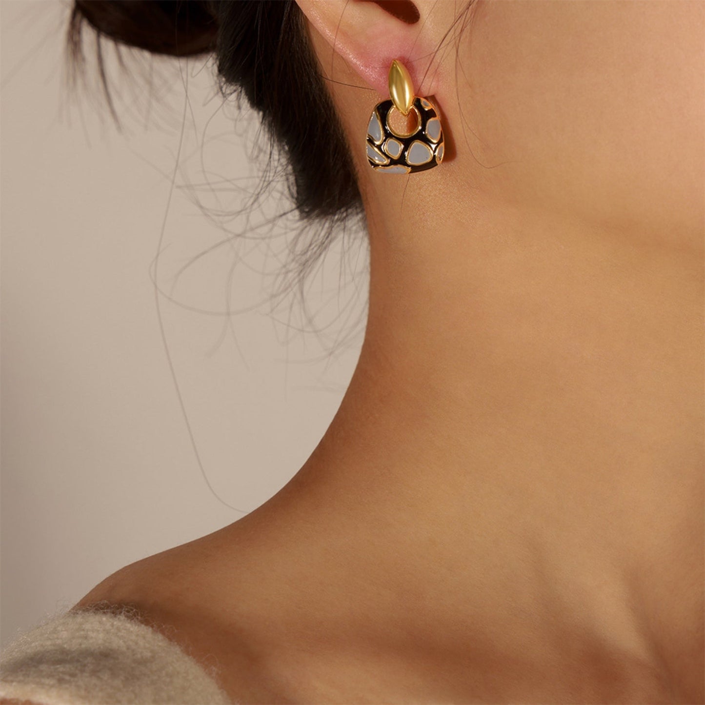 Copper Oil Drip Earrings - Oh she Rose