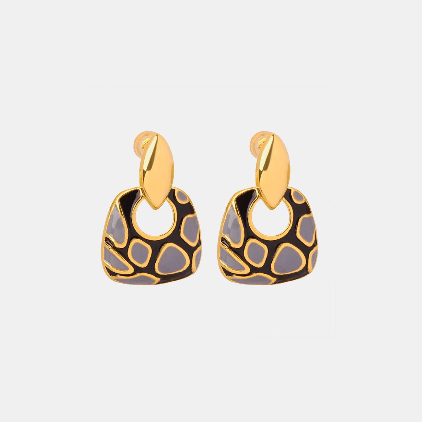 Copper Oil Drip Earrings - Oh she Rose