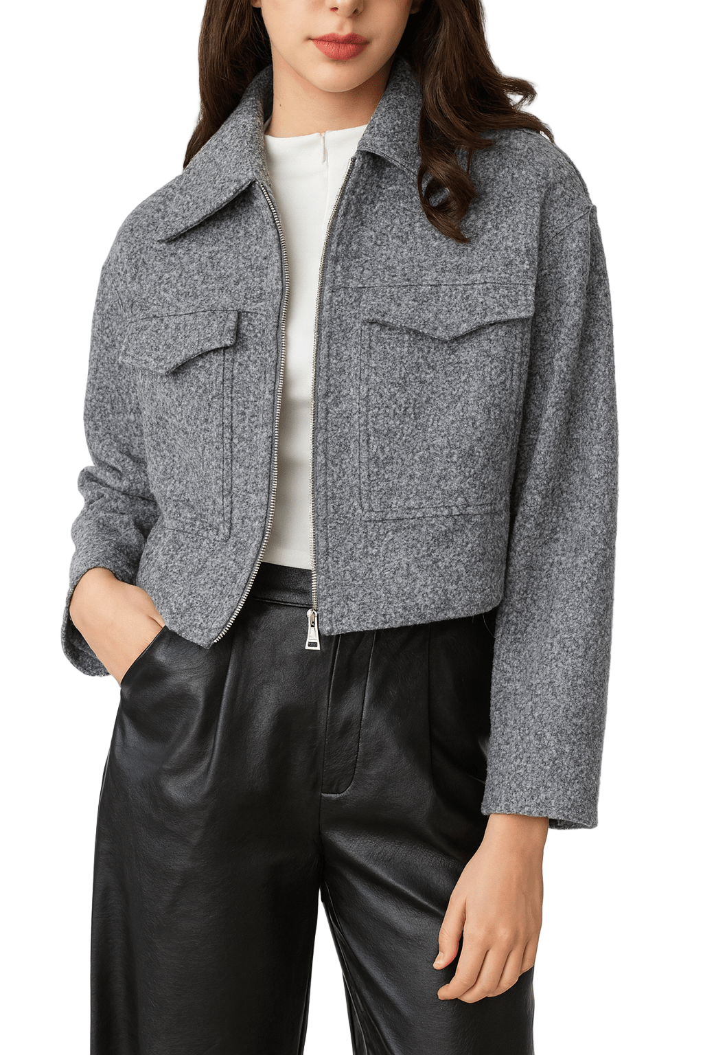 Crop It Like It’s Hot Zip Up Jacket - Oh she Rose
