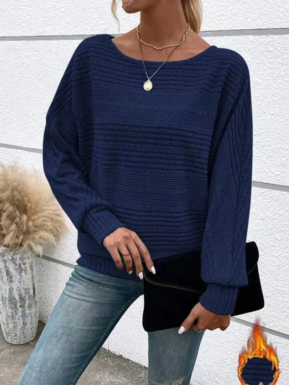 Cute and Casual Round Neck Sweater - Oh she Rose