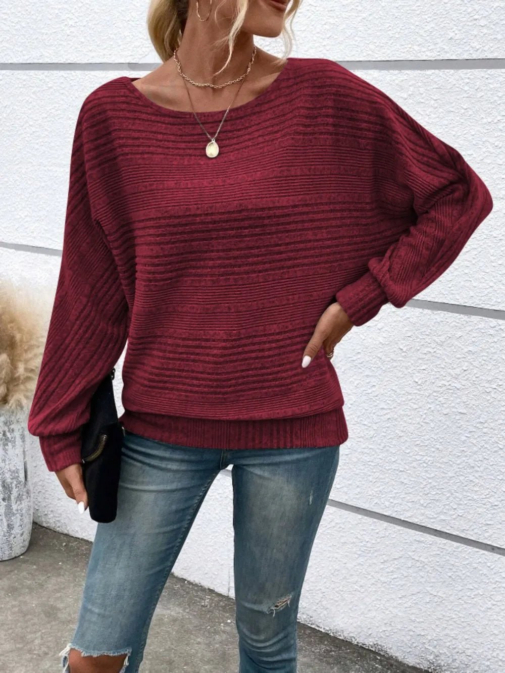Cute and Casual Round Neck Sweater - Oh she Rose