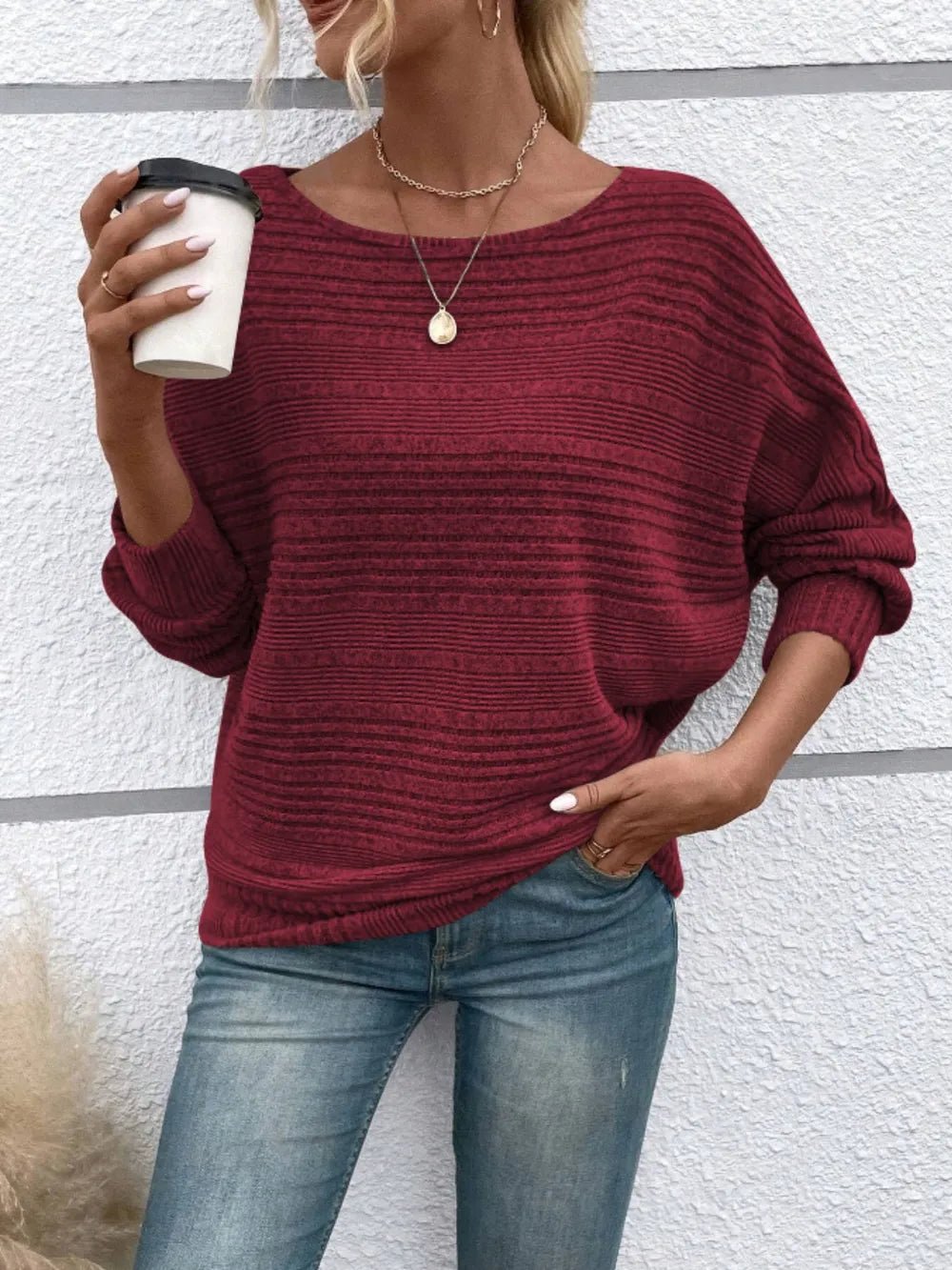 Cute and Casual Round Neck Sweater - Oh she Rose
