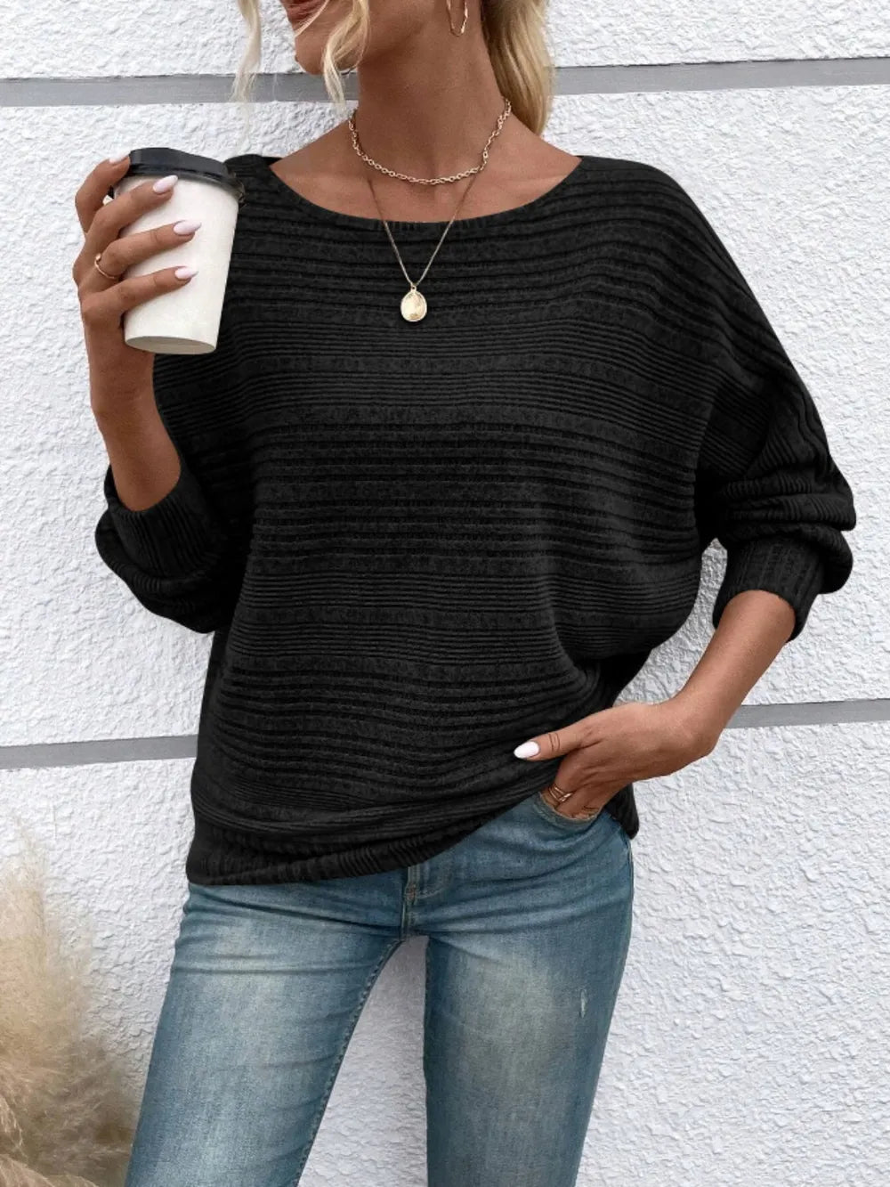 Cute and Casual Round Neck Sweater - Oh she Rose