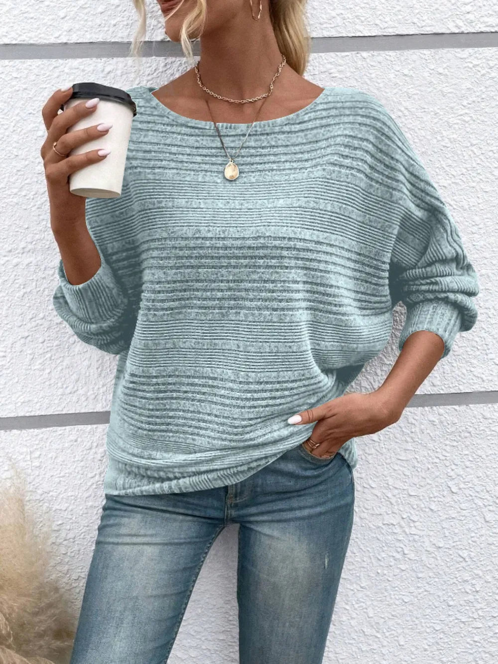 Cute and Casual Round Neck Sweater - Oh she Rose