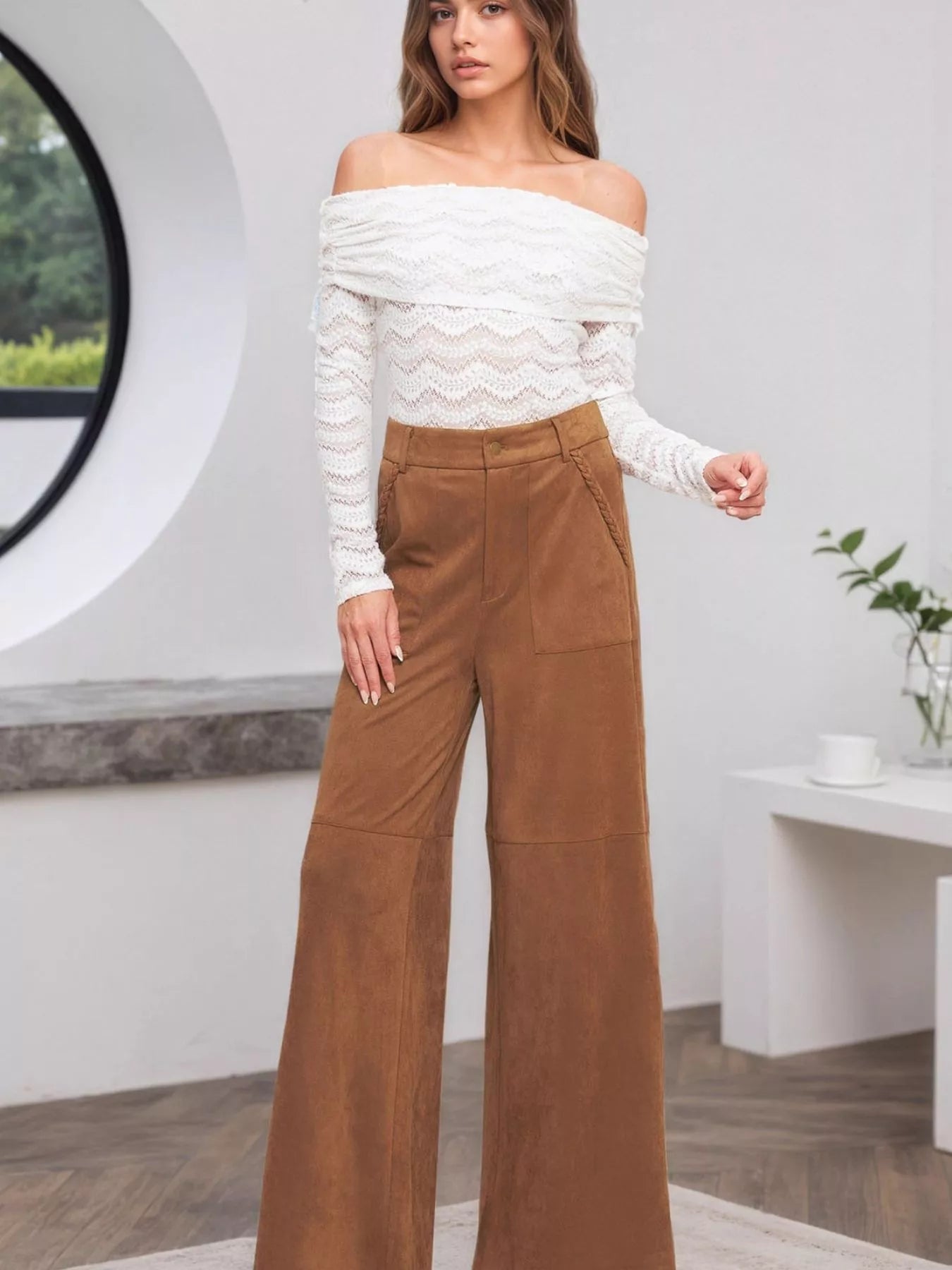 Falling For You High - Waisted Wide Leg Pants - Oh she Rose