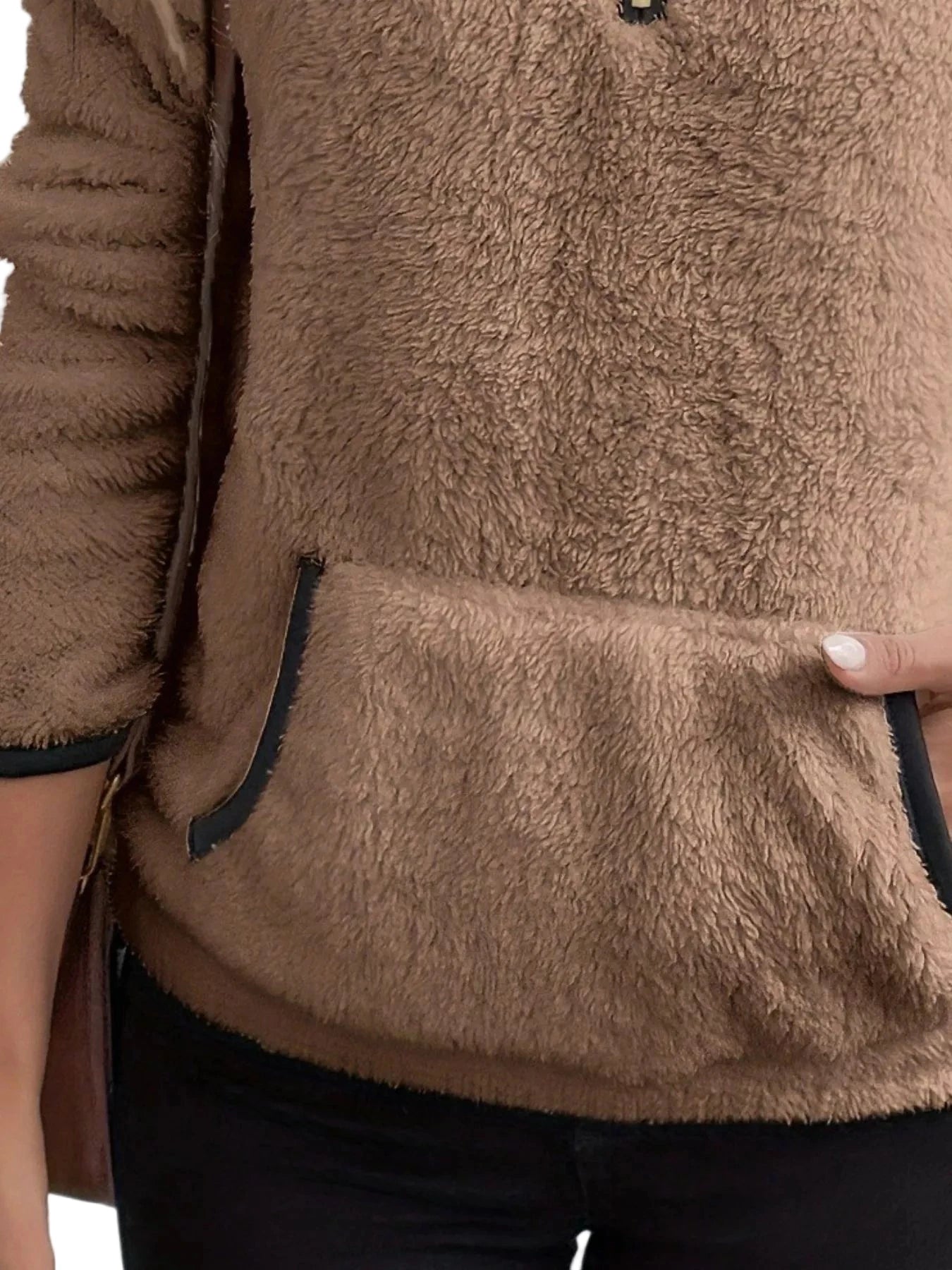 Fearlessly Fuzzy Quarter Zip Sweatshirt - Oh she Rose