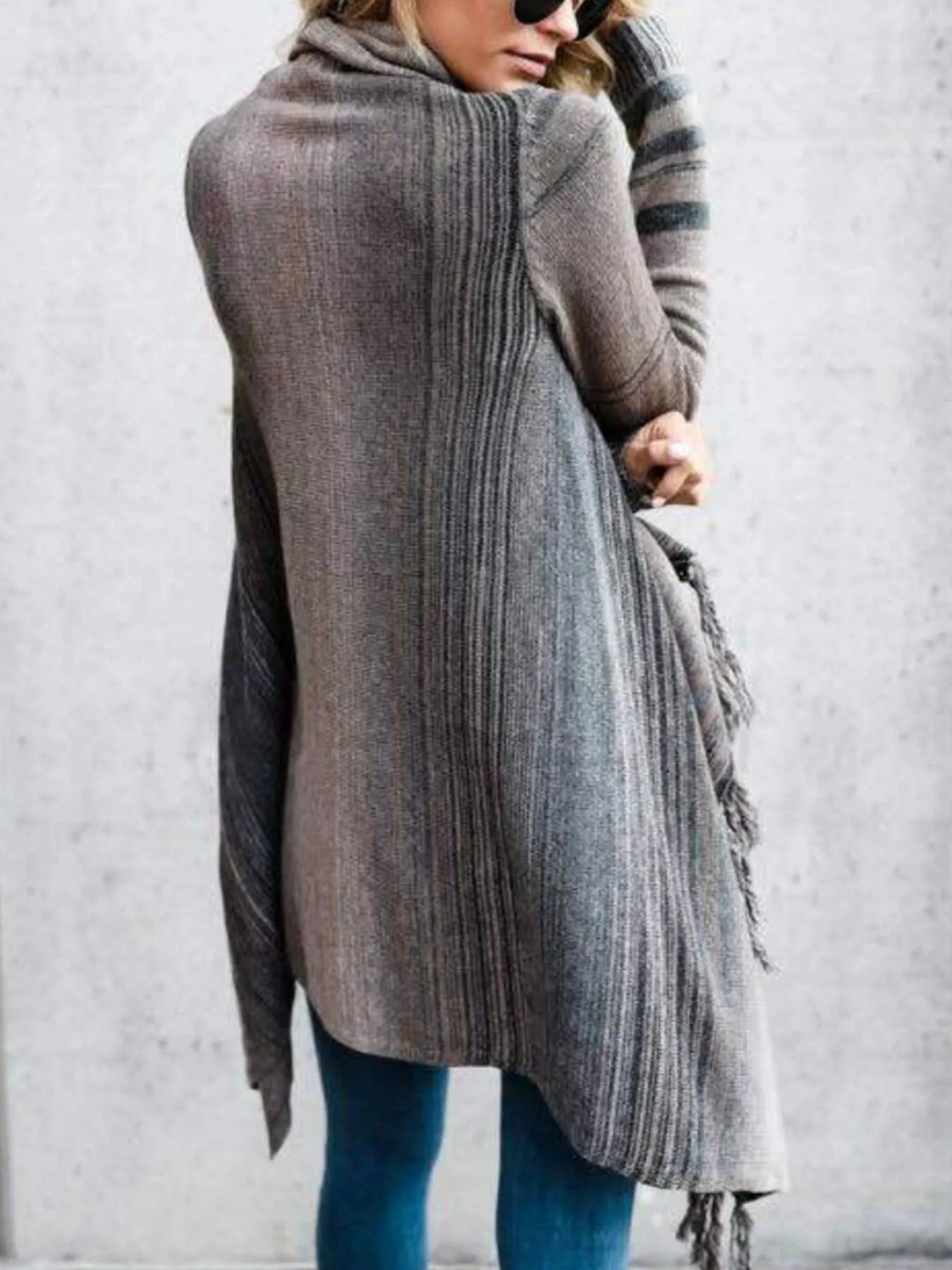 Feeling Fringy Asymmetrical Cardigan - Oh she Rose
