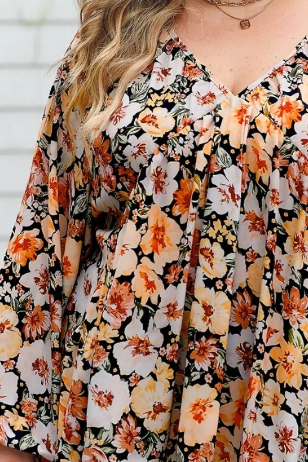 Floral Balloon Sleeve Blouse - Oh she Rose