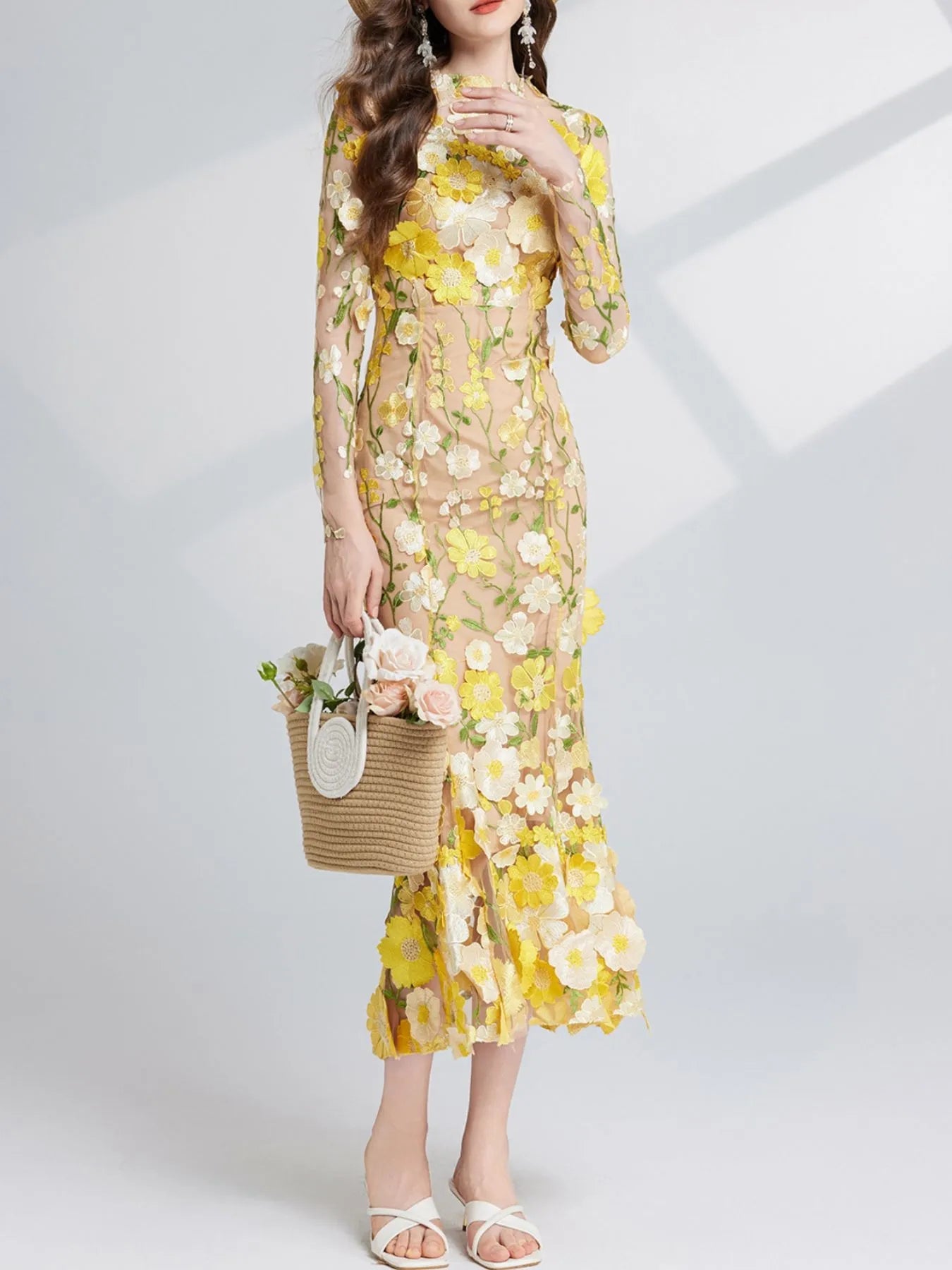 Floral Whimsy Midi Dress - Oh she Rose