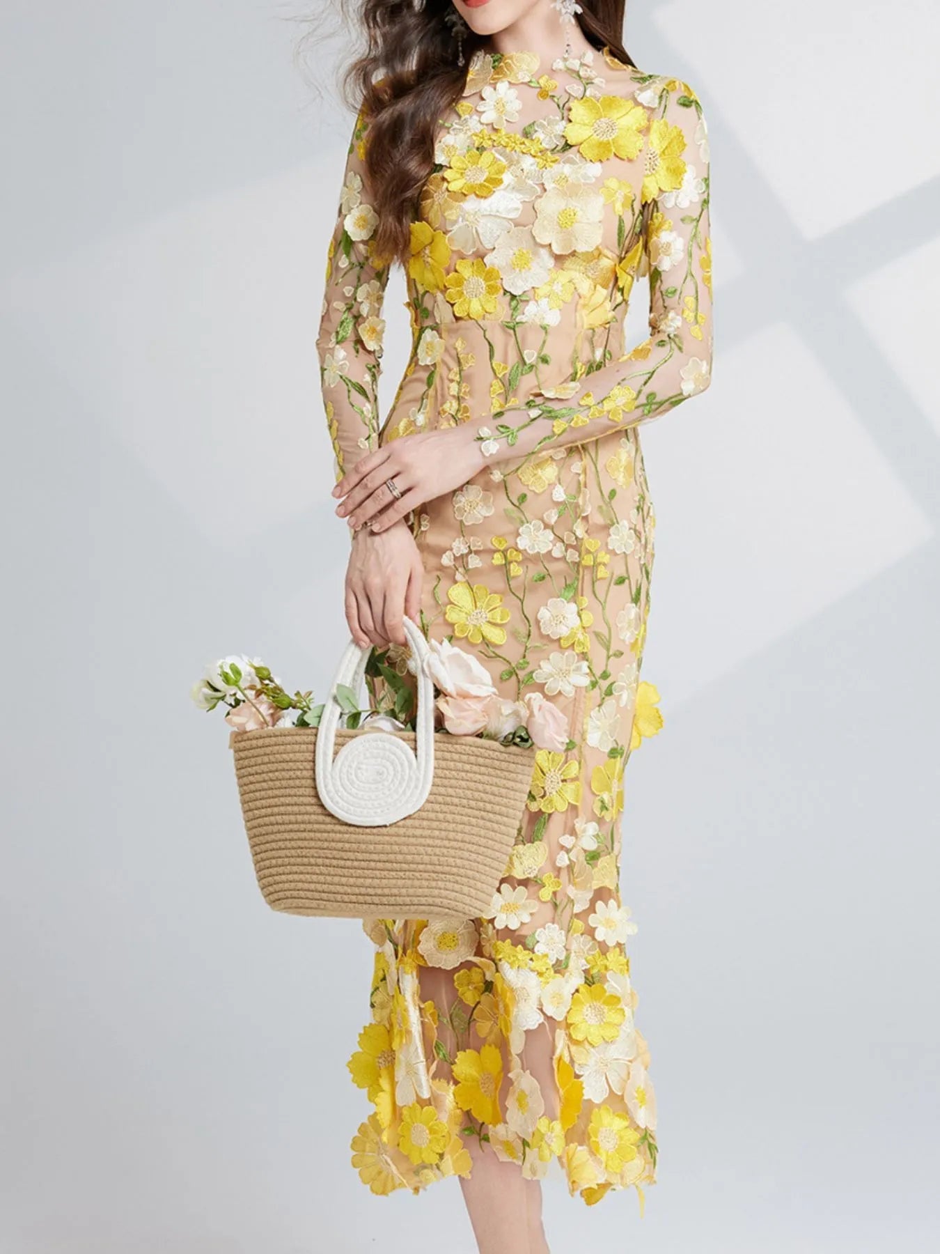 Floral Whimsy Midi Dress - Oh she Rose