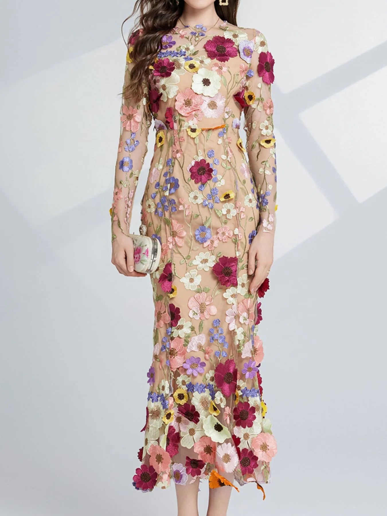 Floral Whimsy Midi Dress - Oh she Rose
