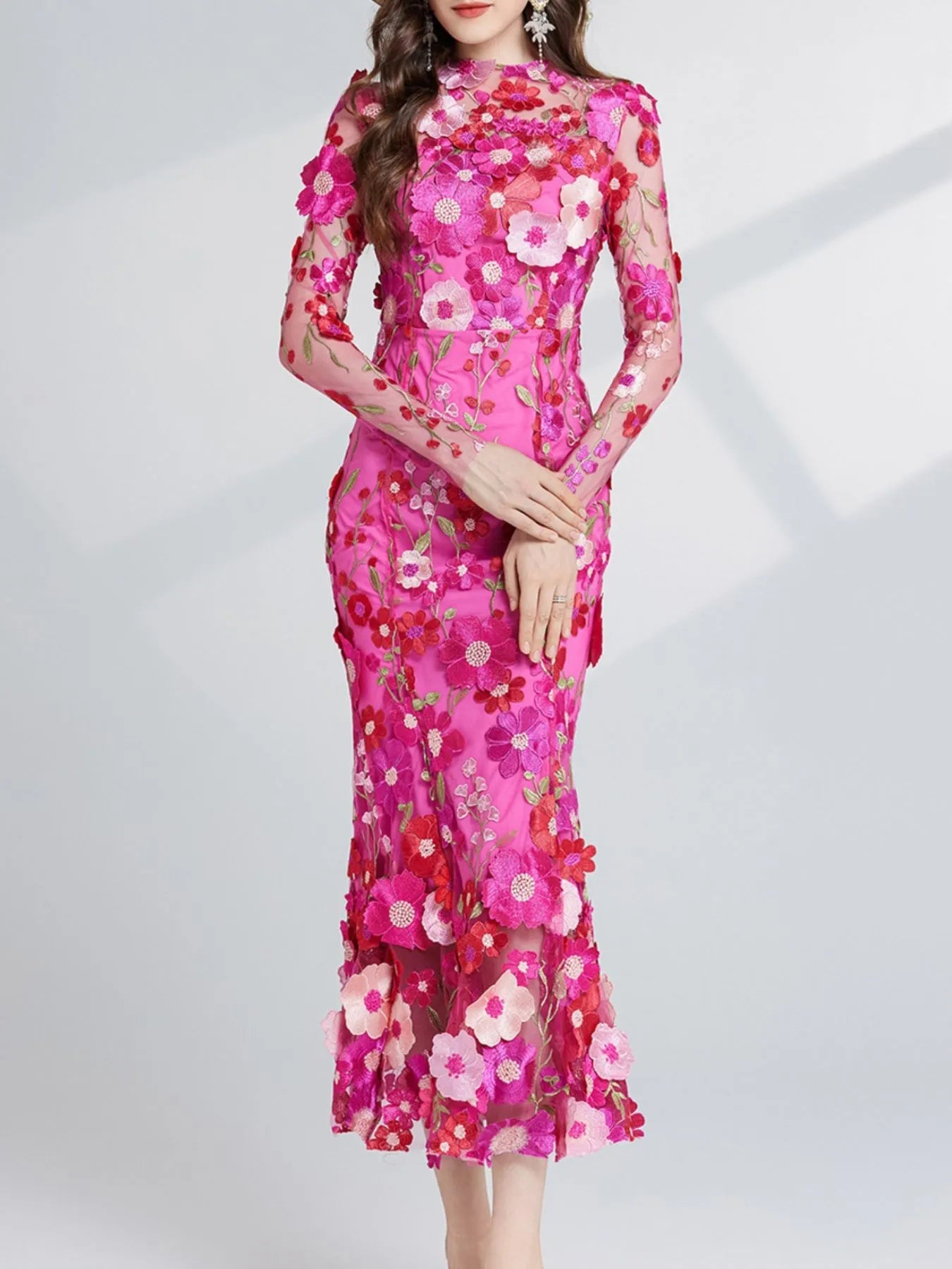 Floral Whimsy Midi Dress - Oh she Rose