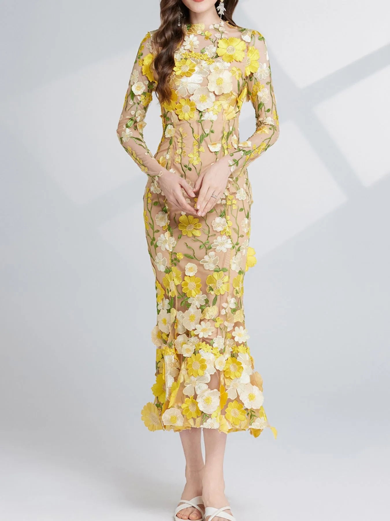 Floral Whimsy Midi Dress - Oh she Rose