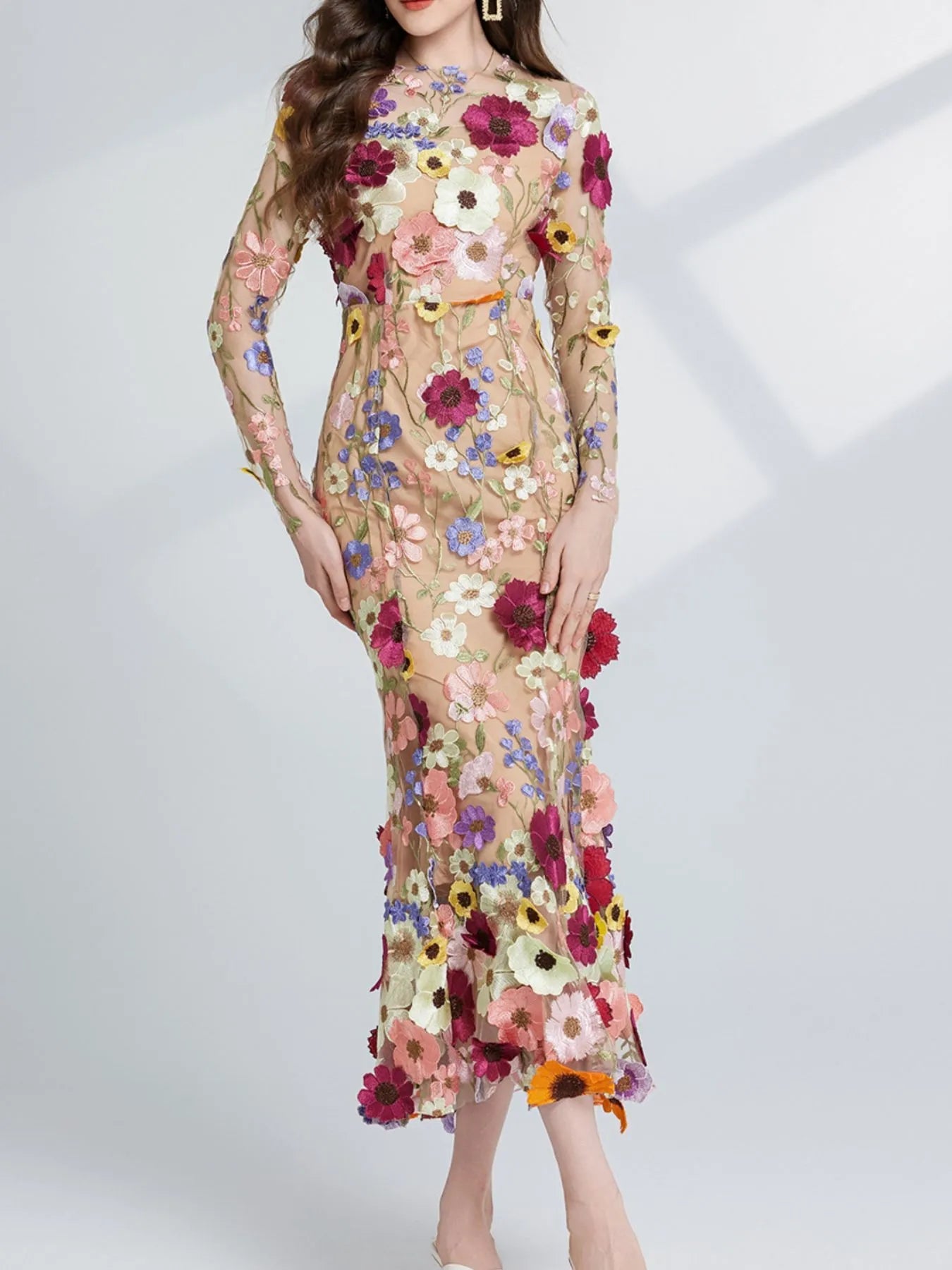 Floral Whimsy Midi Dress - Oh she Rose