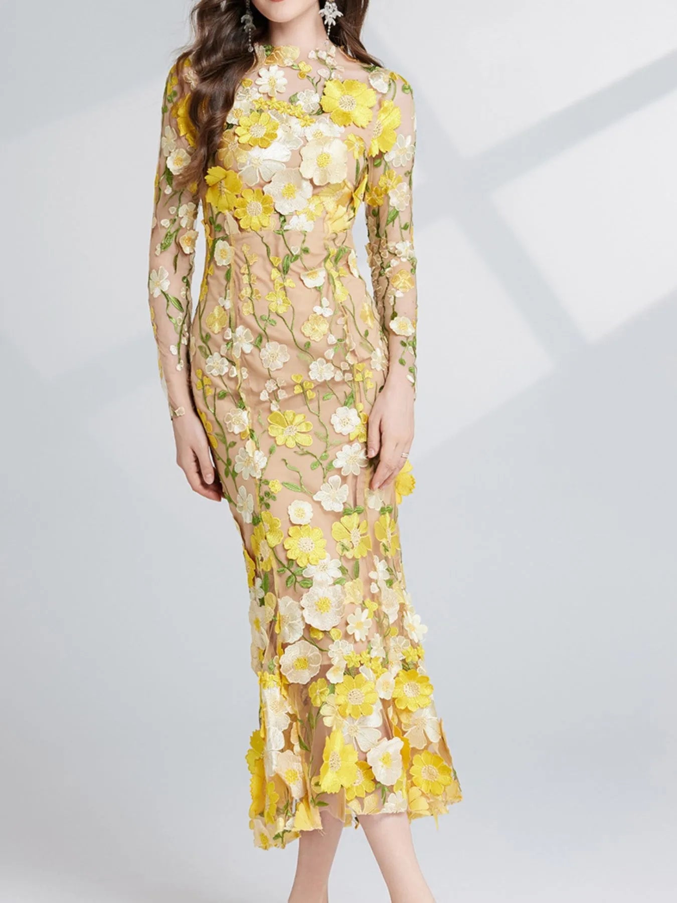 Floral Whimsy Midi Dress - Oh she Rose