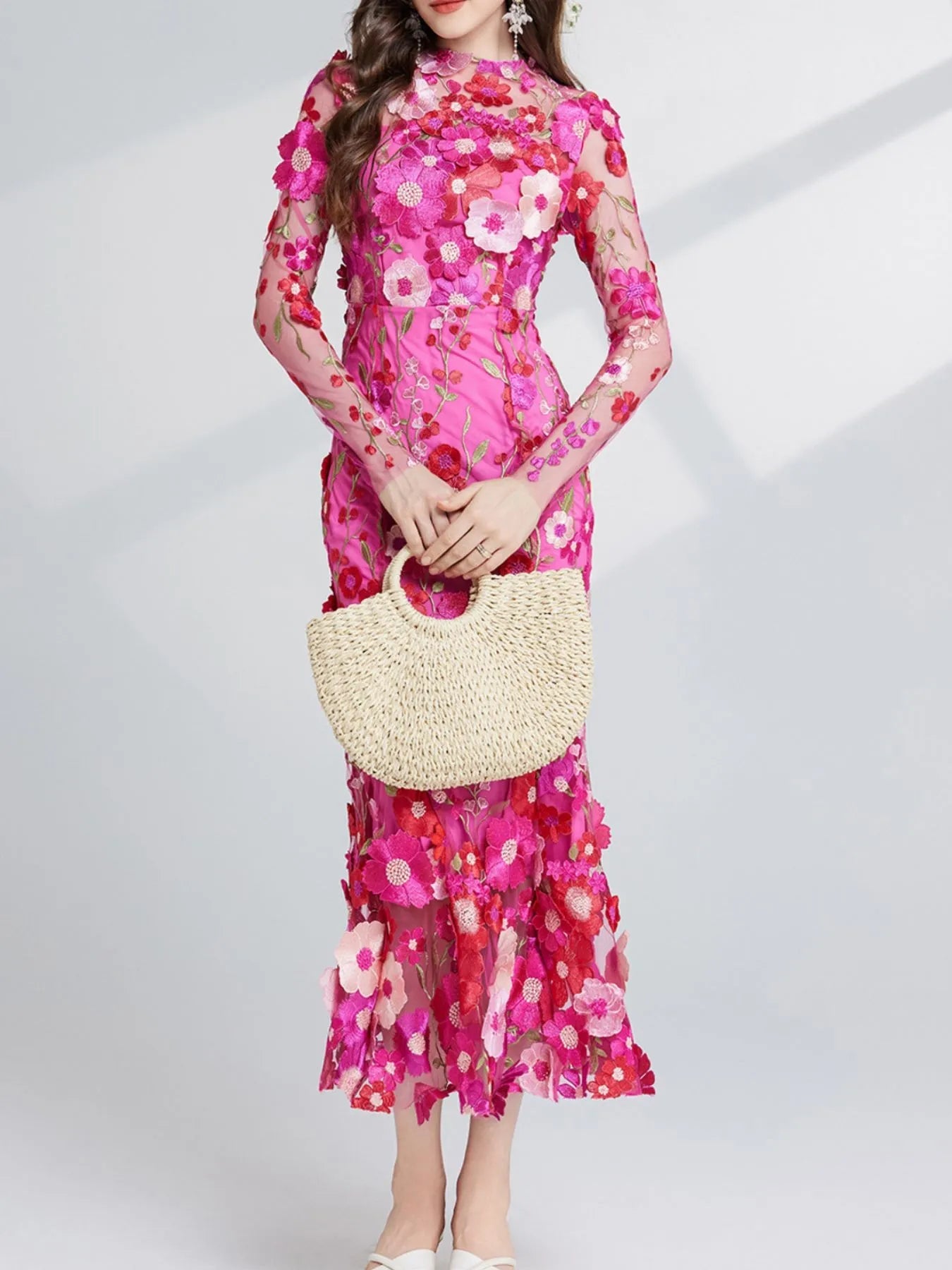 Floral Whimsy Midi Dress - Oh she Rose