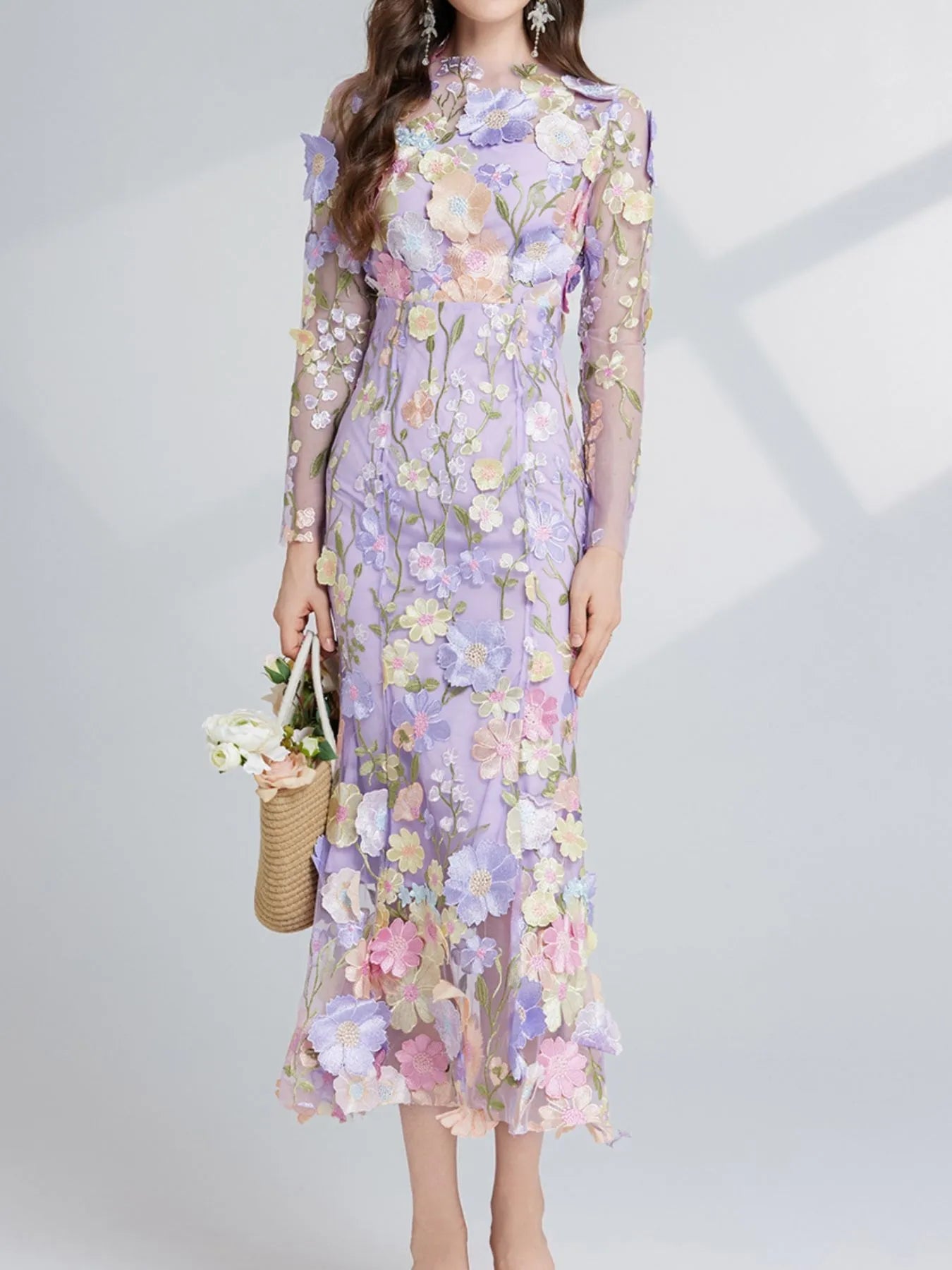 Floral Whimsy Midi Dress - Oh she Rose
