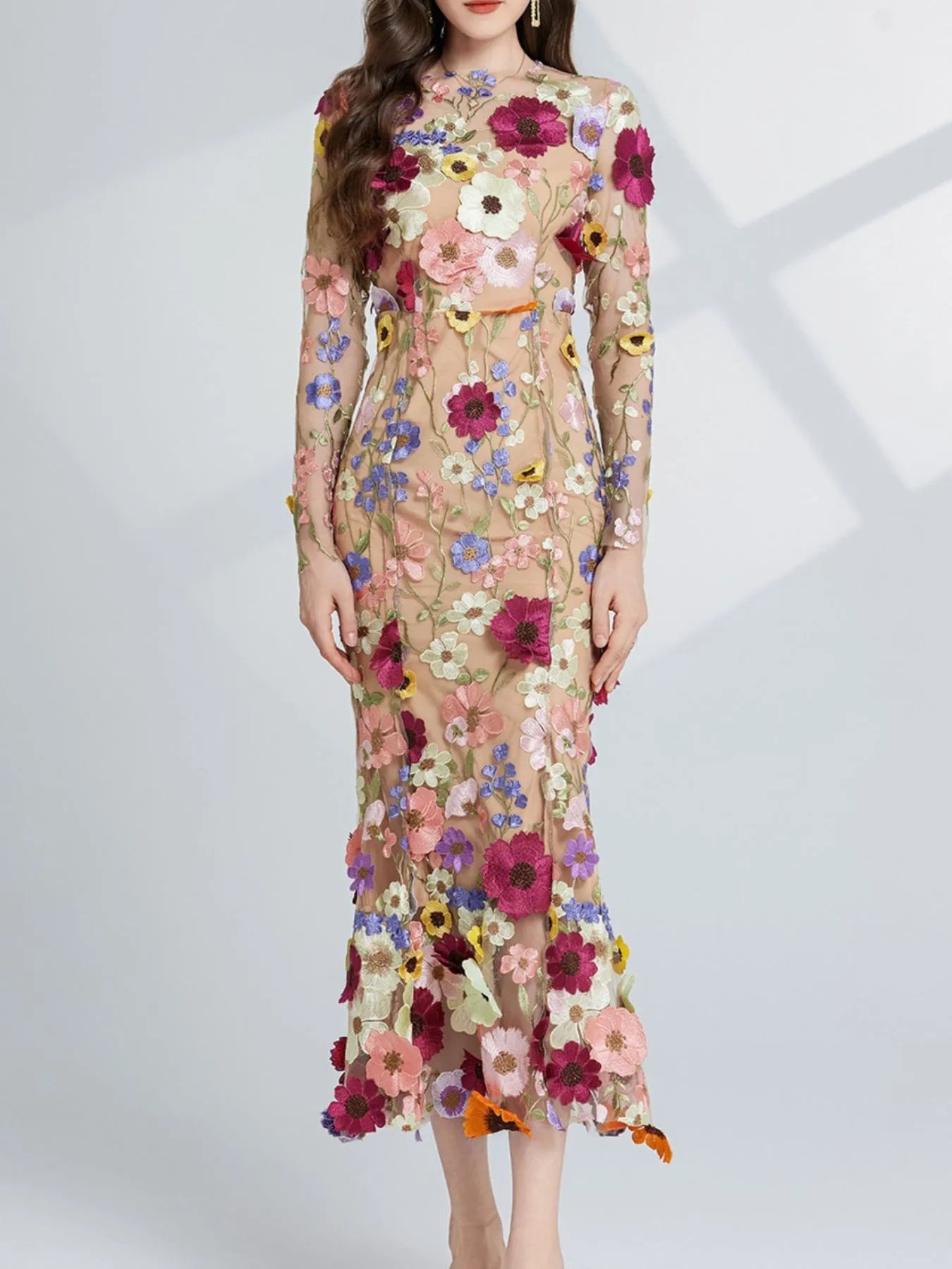 Floral Whimsy Midi Dress - Oh she Rose