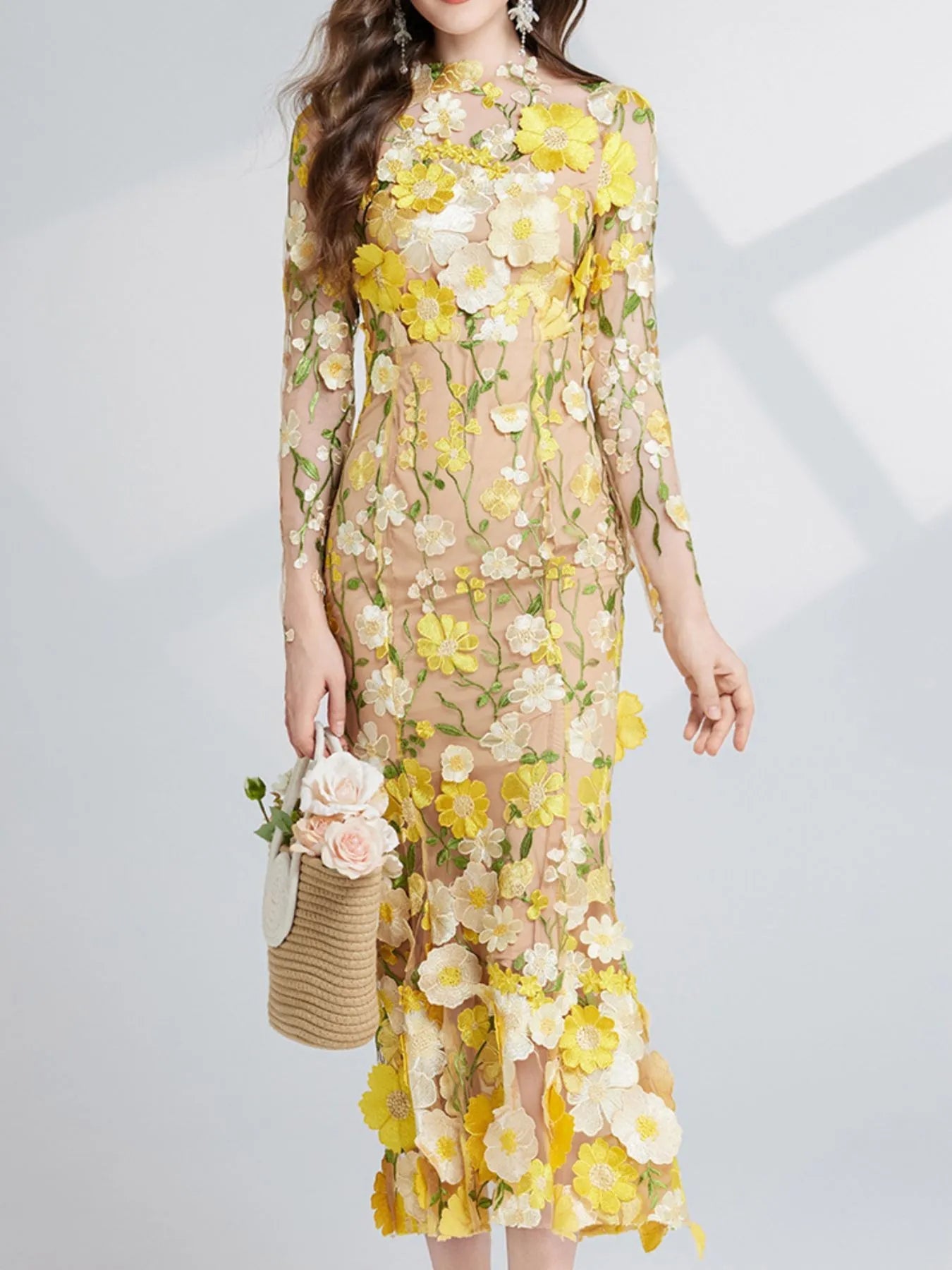 Floral Whimsy Midi Dress - Oh she Rose