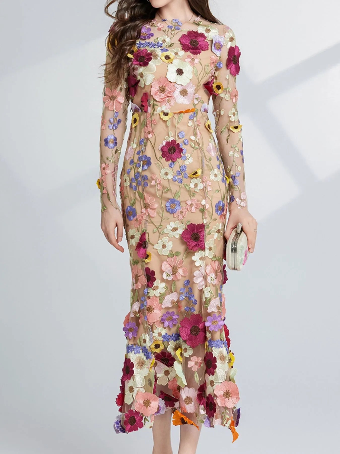 Floral Whimsy Midi Dress - Oh she Rose