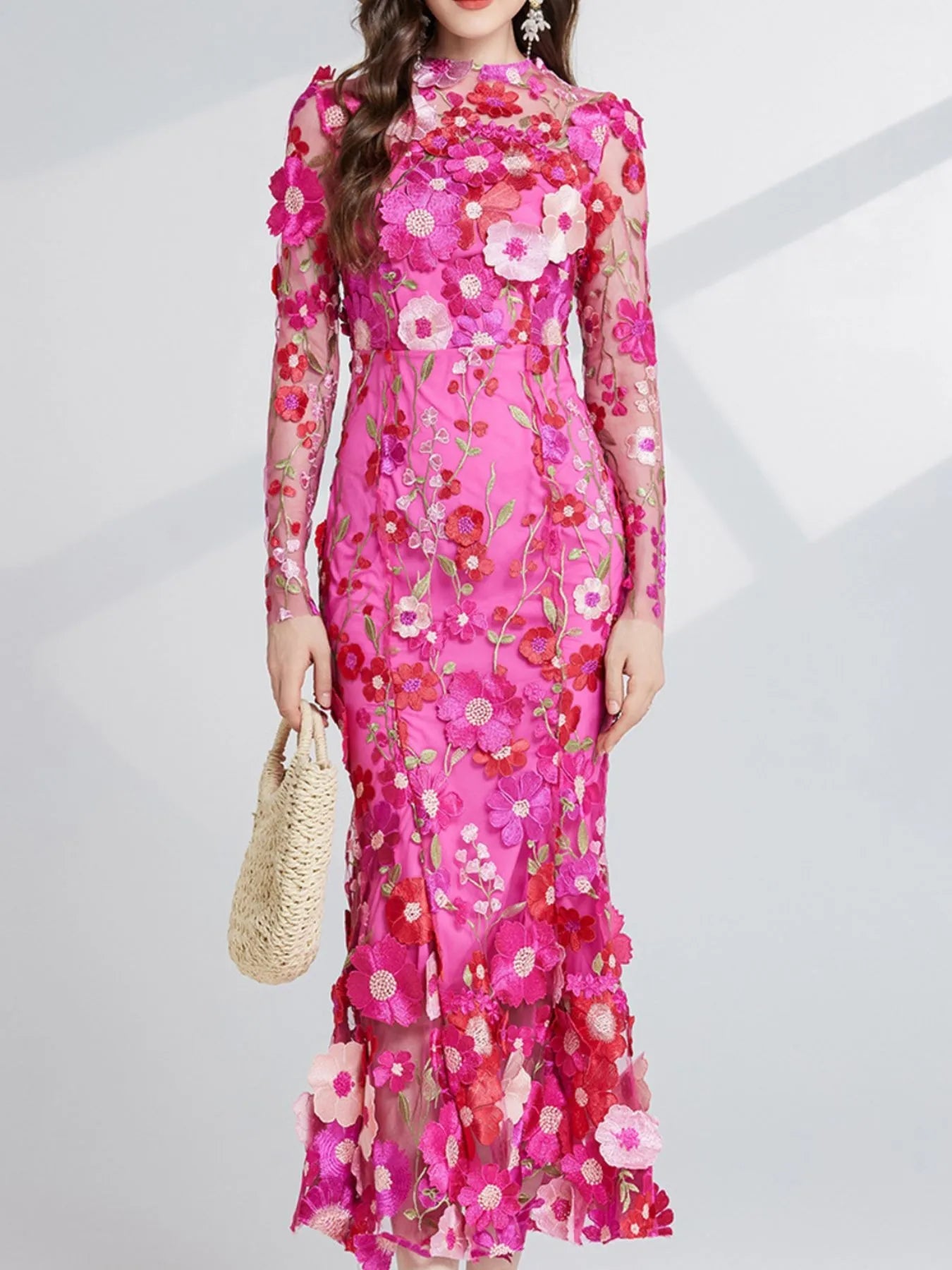 Floral Whimsy Midi Dress - Oh she Rose