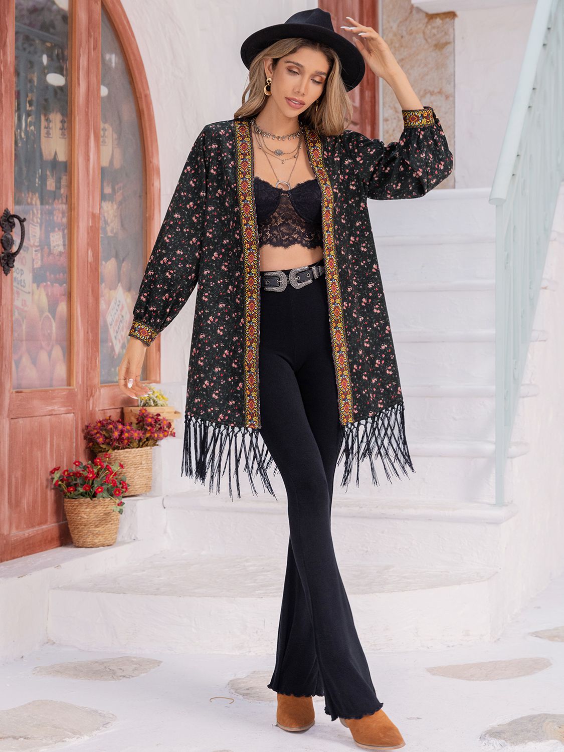 Fringe and Flare Cardigan - Oh she Rose