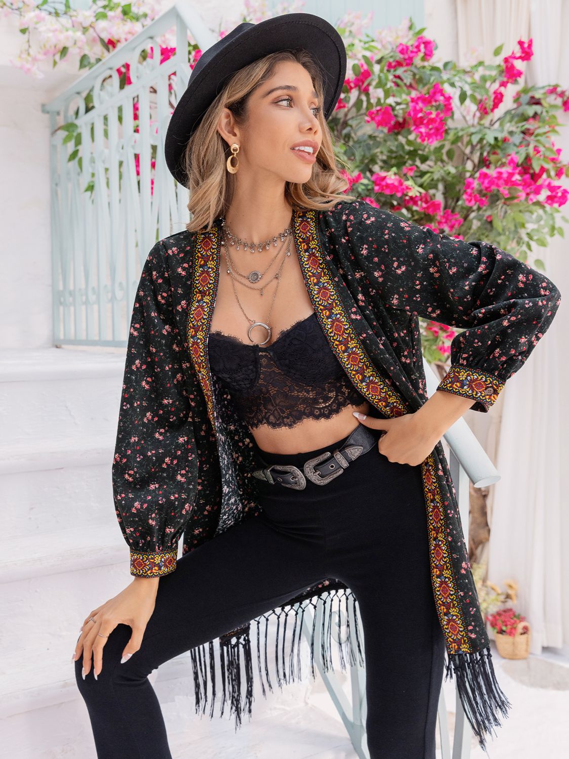 Fringe and Flare Cardigan - Oh she Rose