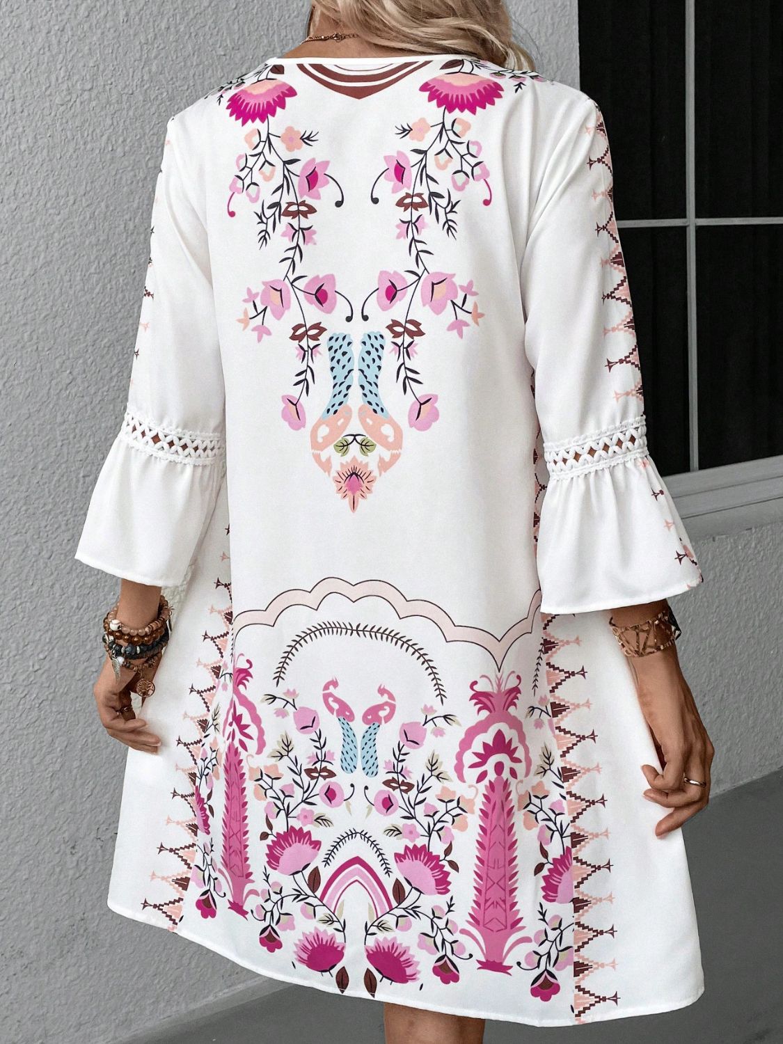 Garden Party Three - Quarter Sleeve Dress - Oh she Rose
