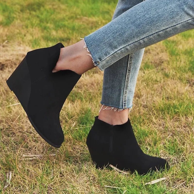 High Heel Ankle Boots with Side Zip - Oh she Rose