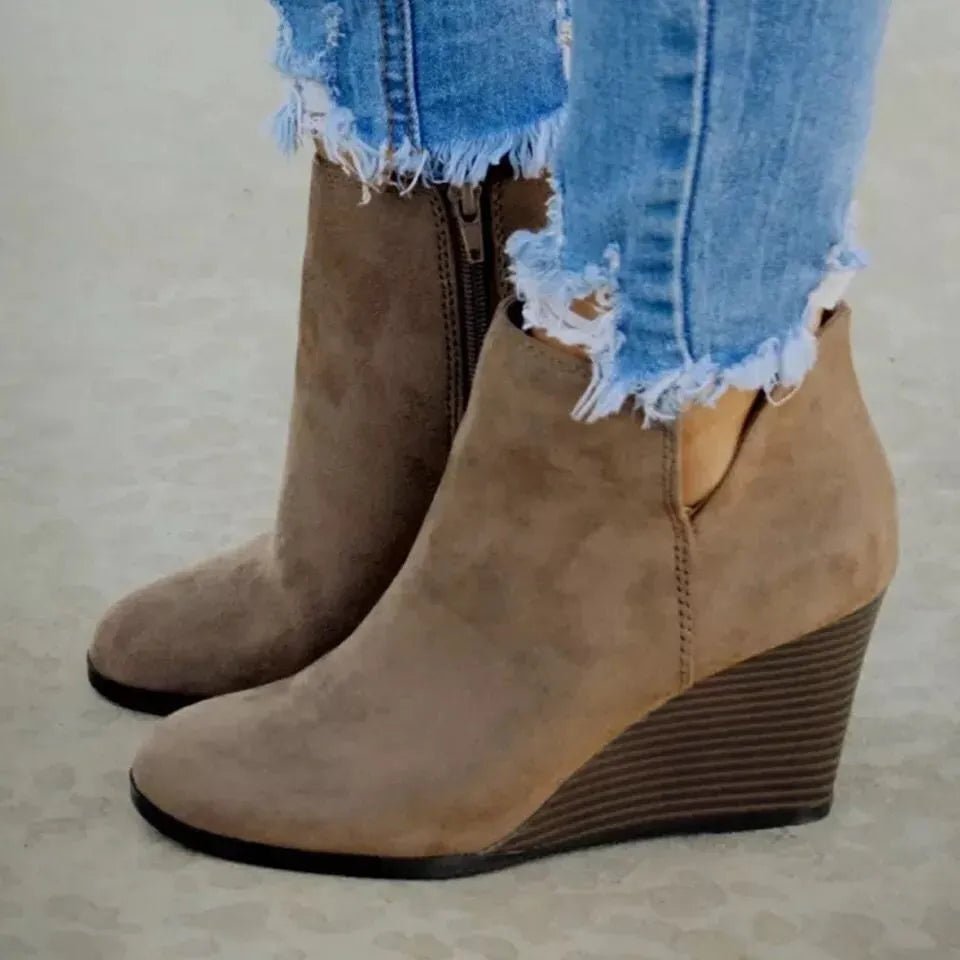 High Heel Ankle Boots with Side Zip - Oh she Rose
