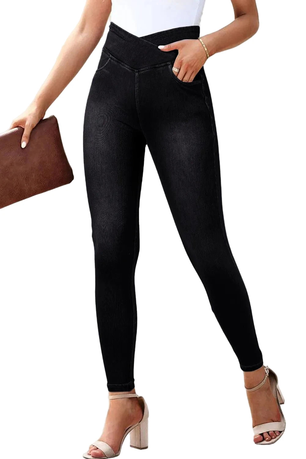 High Waist Skinny Jeans - Oh she Rose
