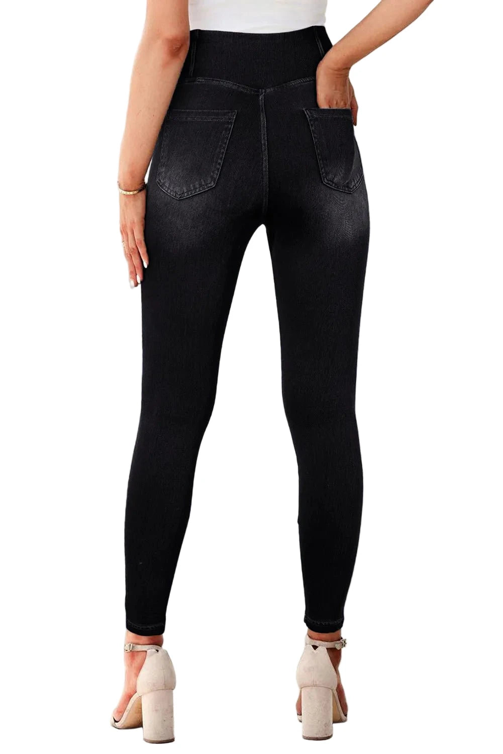 High Waist Skinny Jeans - Oh she Rose