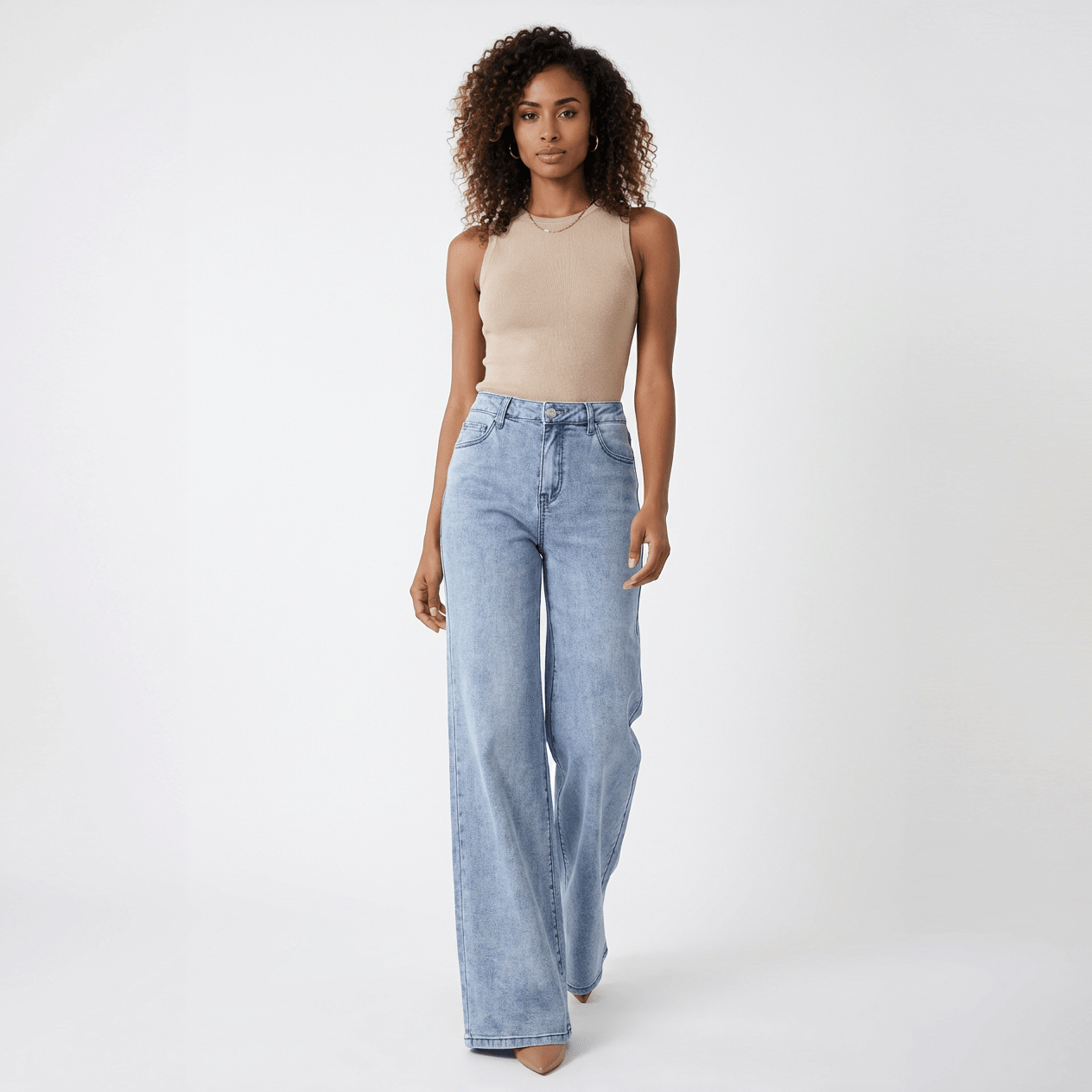 High - Waisted Wide Leg Flare Jeans - Oh she Rose