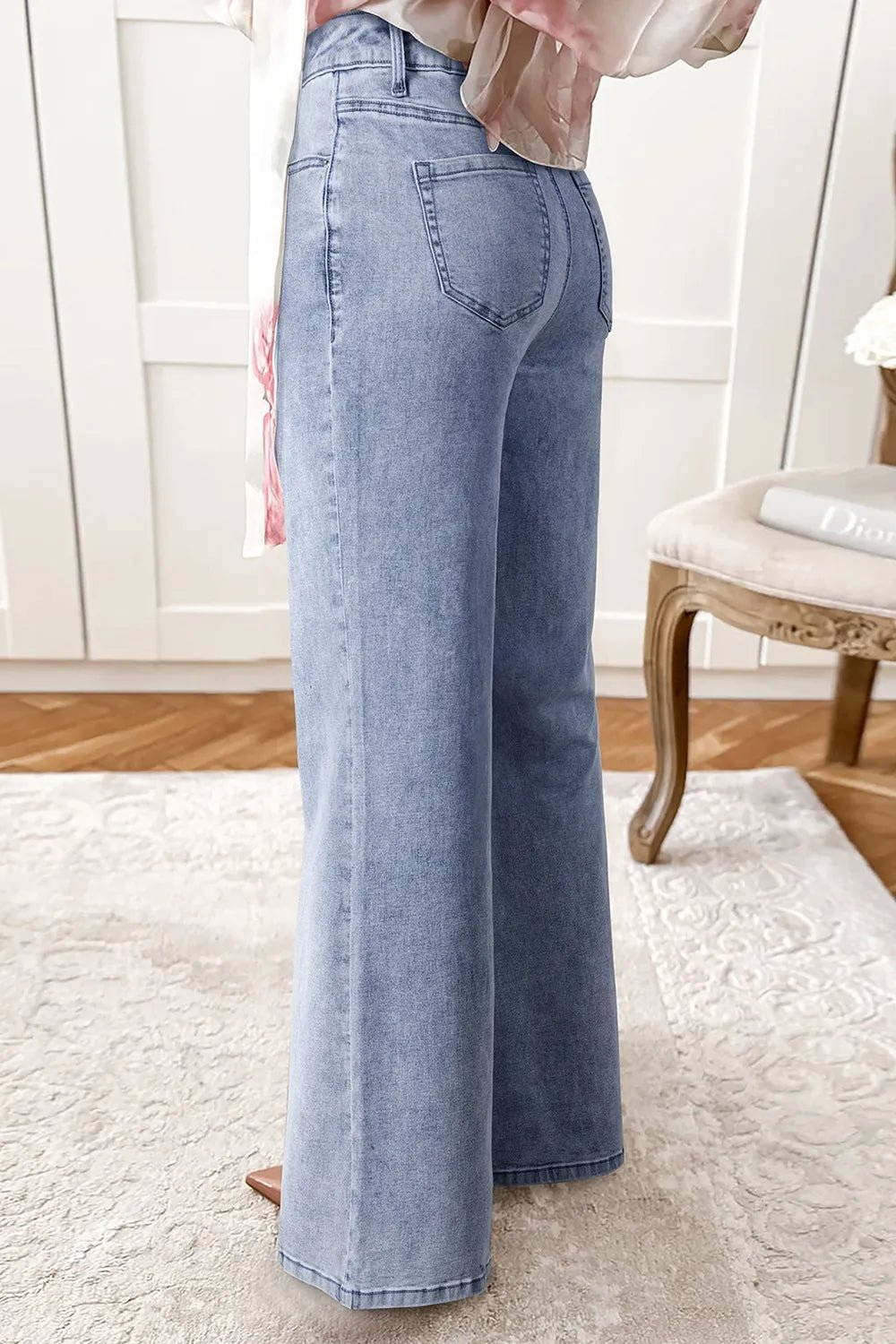 High - Waisted Wide Leg Flare Jeans - Oh she Rose