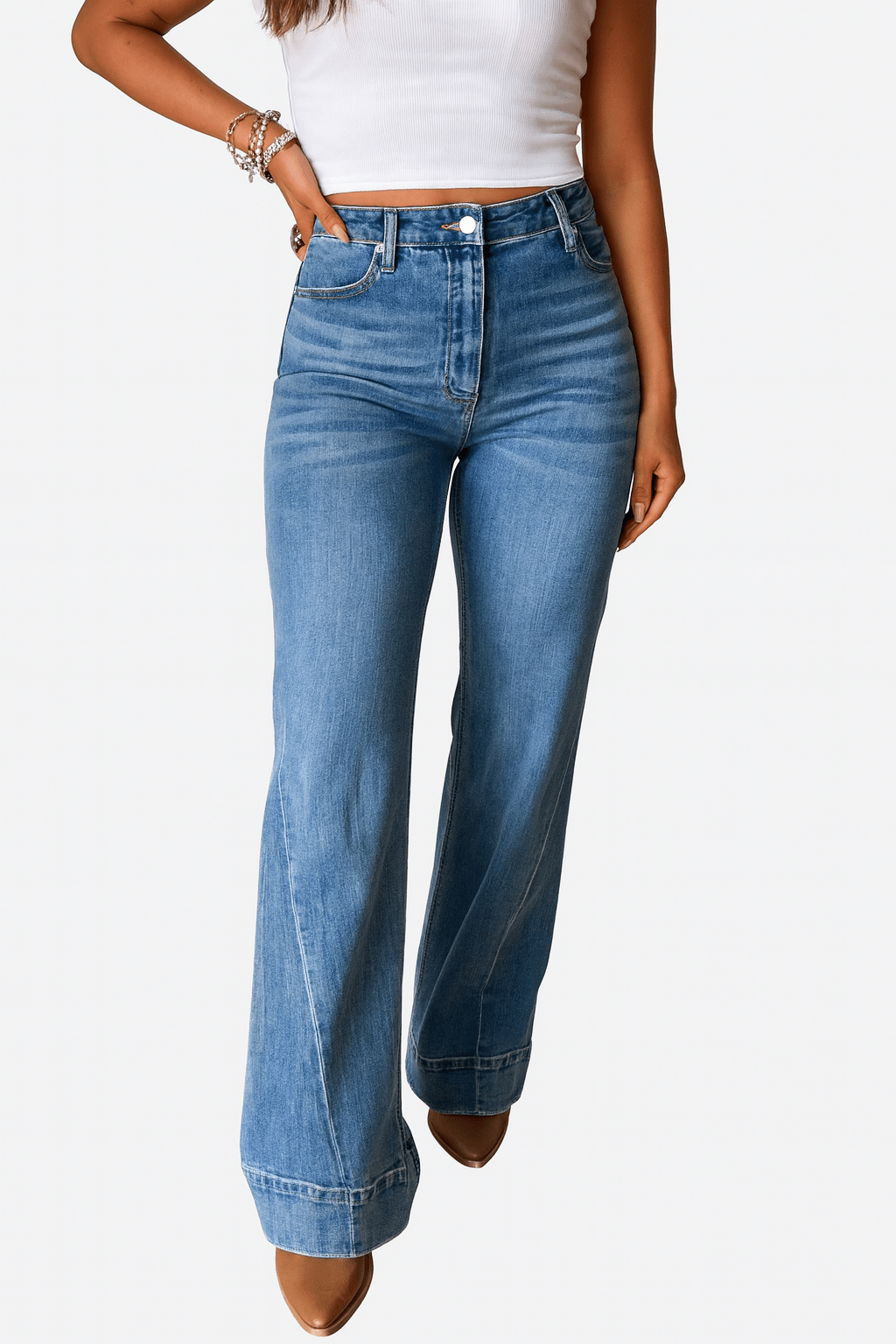 High - Waisted Wide Leg Jeans - Oh she Rose