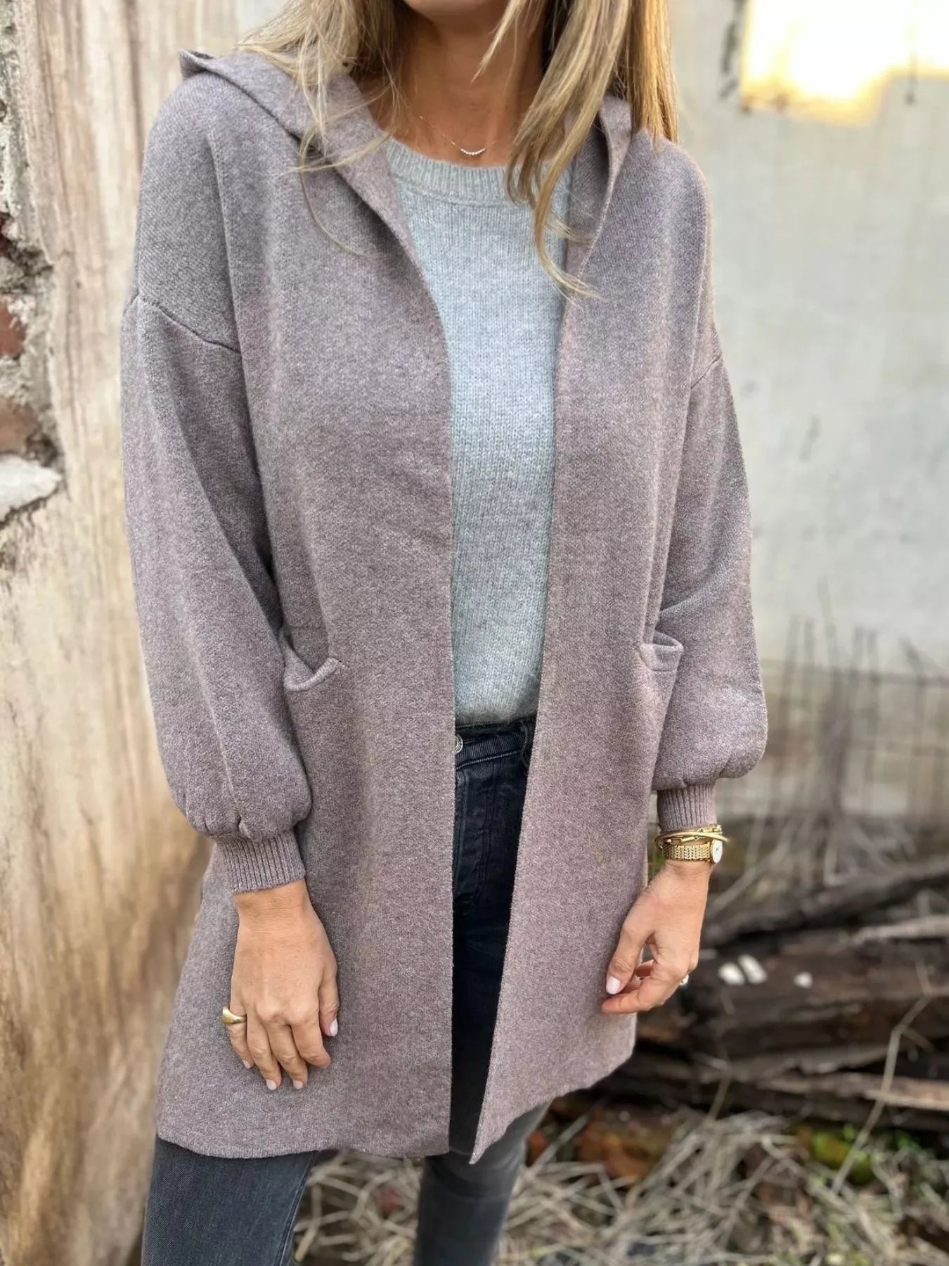 Hooded Cardigan - Oh she Rose