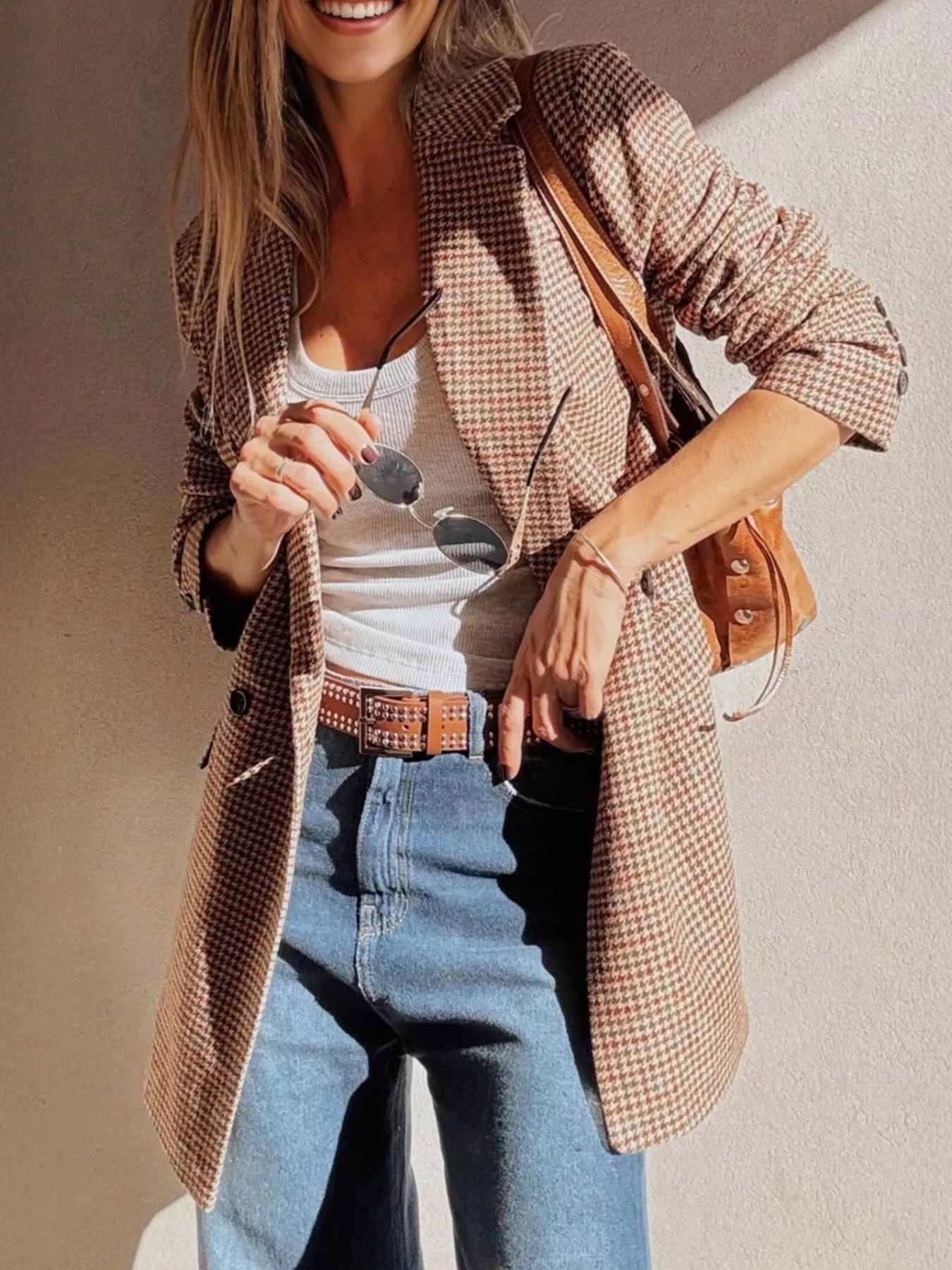 Houndstooth Blazer - Oh she Rose