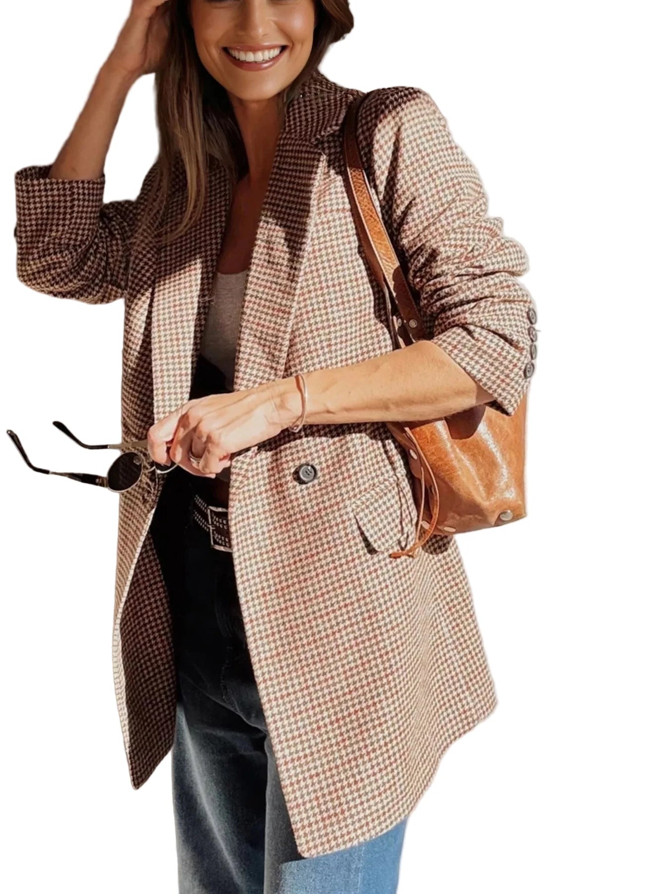 Houndstooth Blazer - Oh she Rose