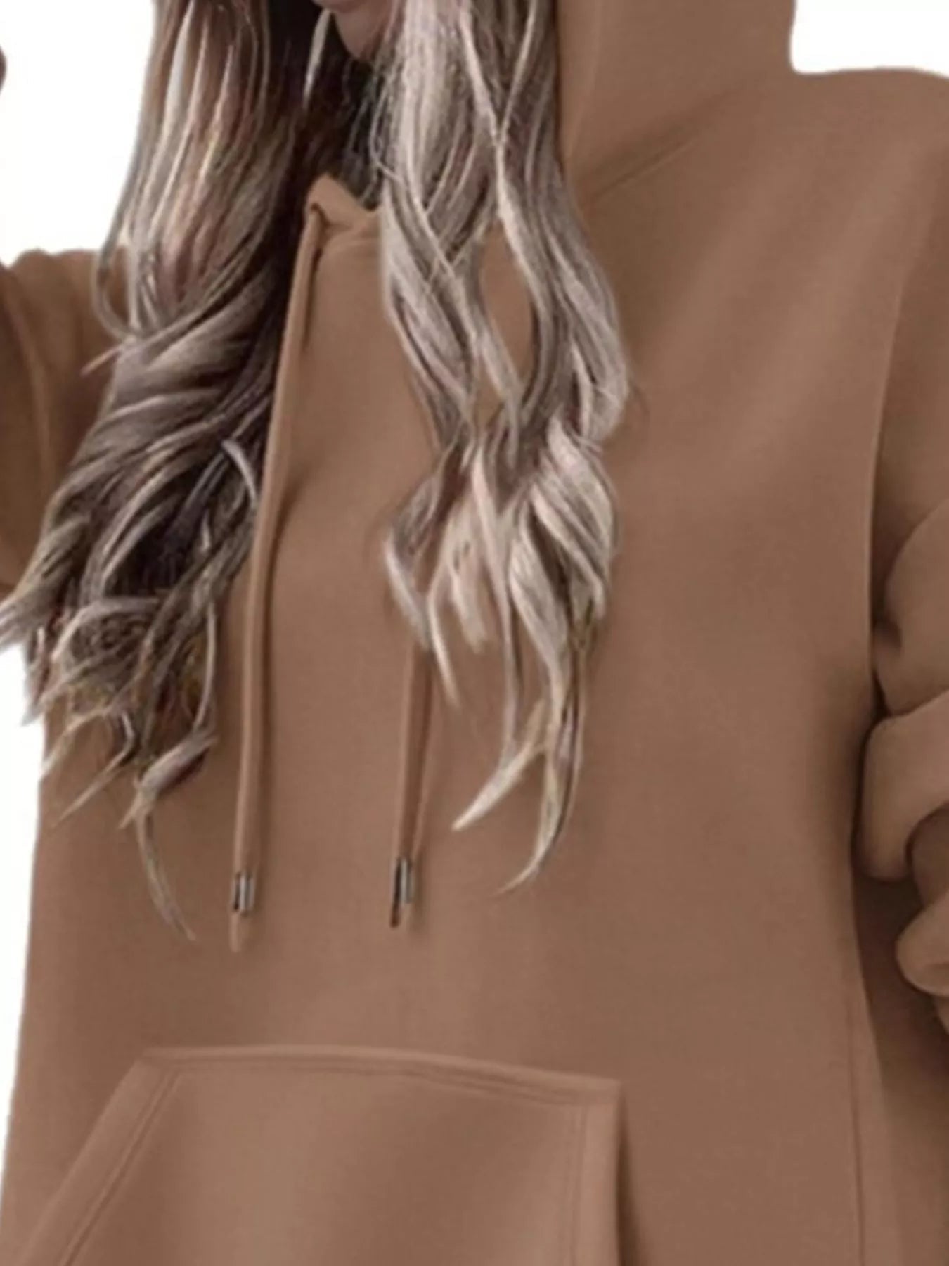 Kangaroo Pocket Hoodie with Side Zipper - Oh she Rose